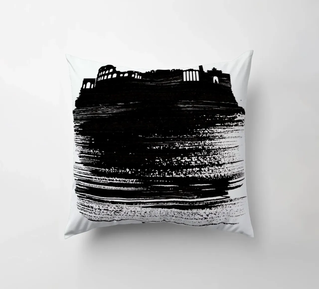 Rome Skyline Brush Stroke cuscino da Naxart