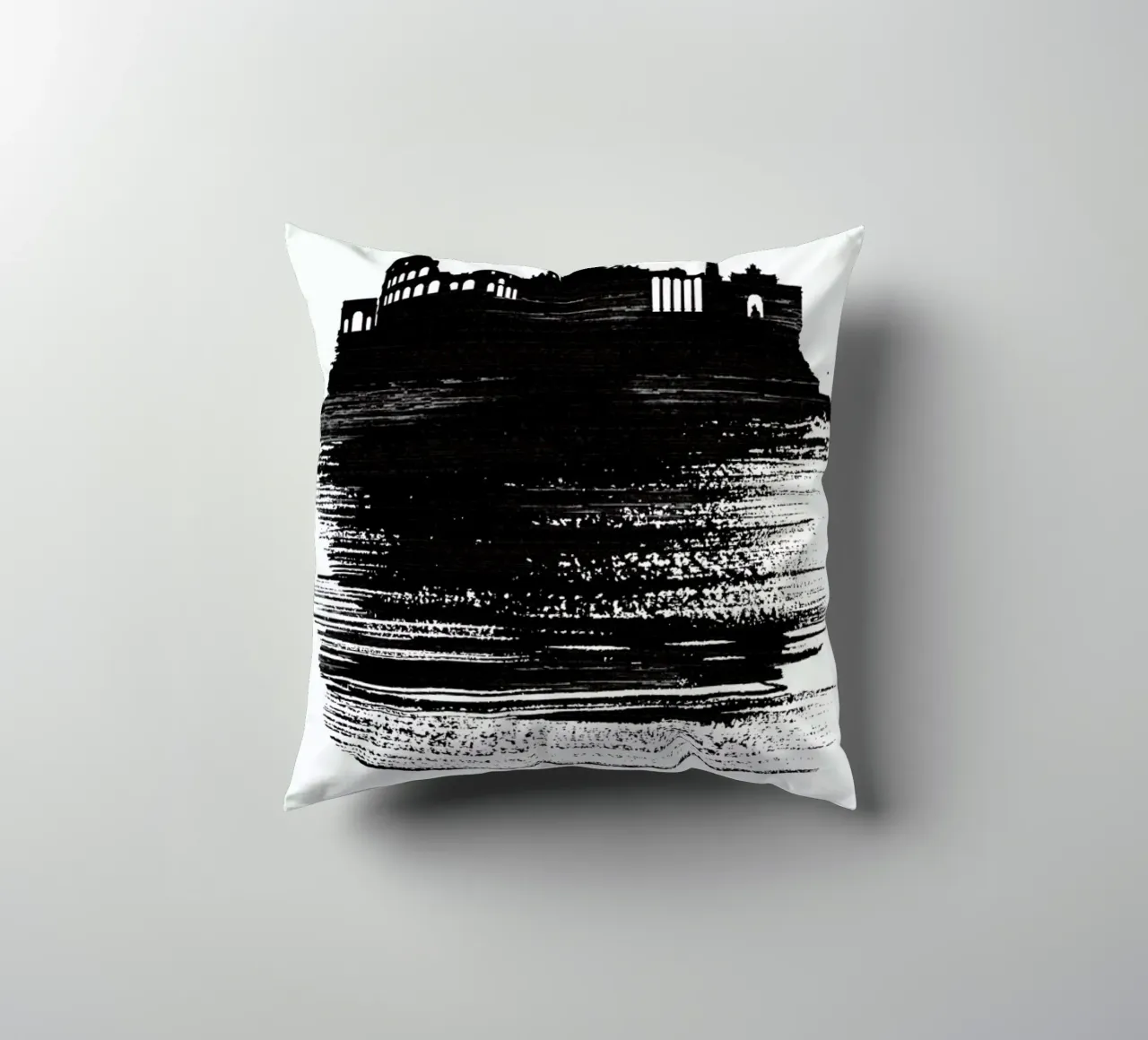 Rome Skyline Brush Stroke cuscino da Naxart