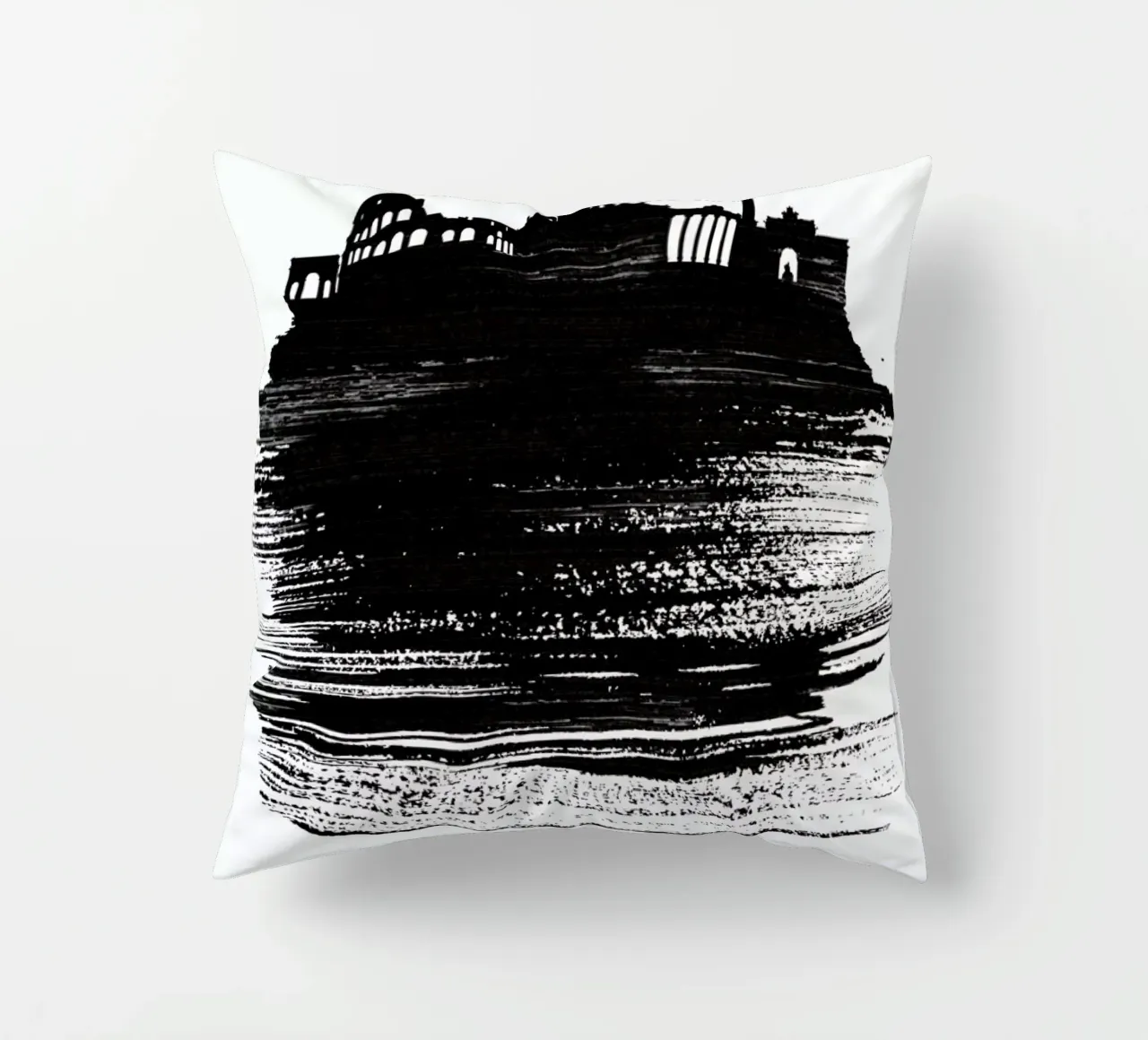 Rome Skyline Brush Stroke cuscino da Naxart