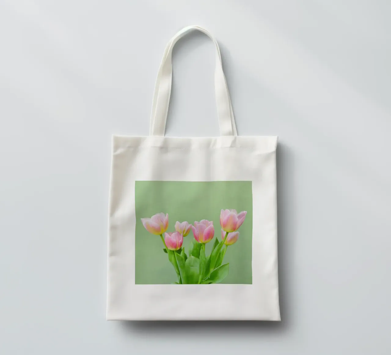 Roze tulpen jute draagtas van Cassia Beck Photography