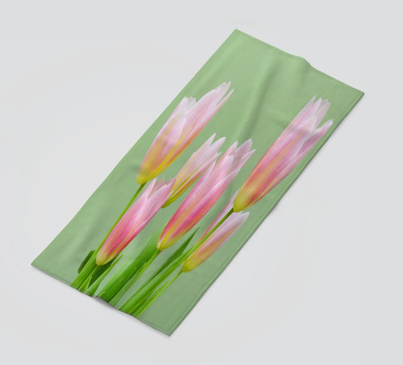 Pink Tulips beach towel by Cassia Beck Photography