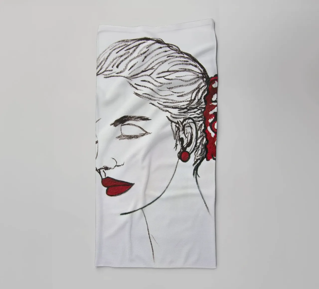 Donne e rosso asciugamano da bagno da Teresa André