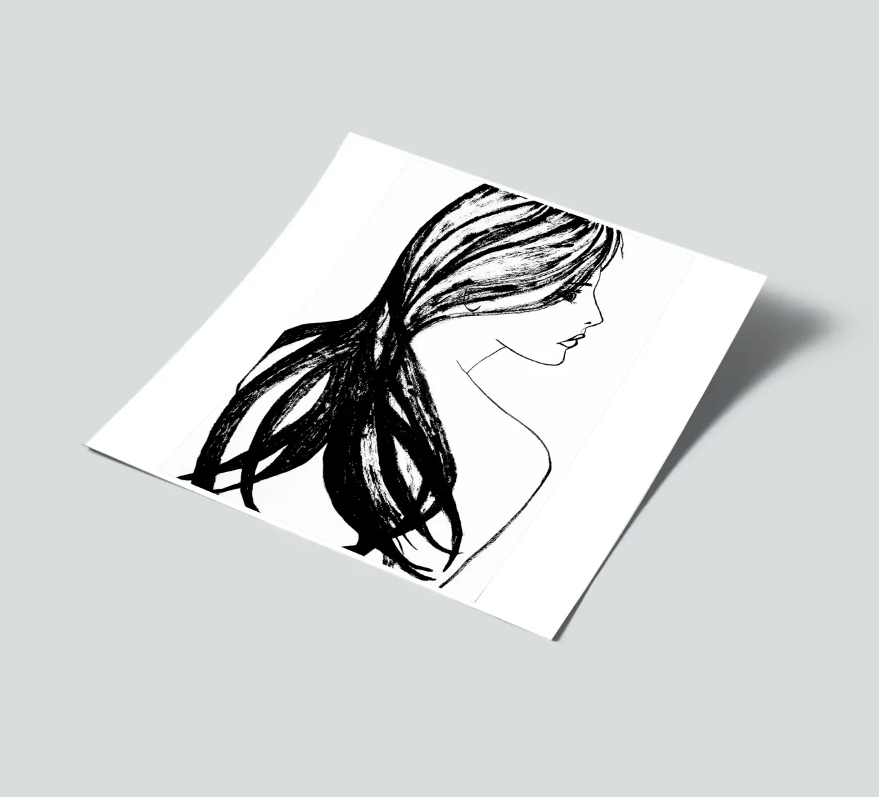 Profil einer Frau Stickerbogen von Teresa André
