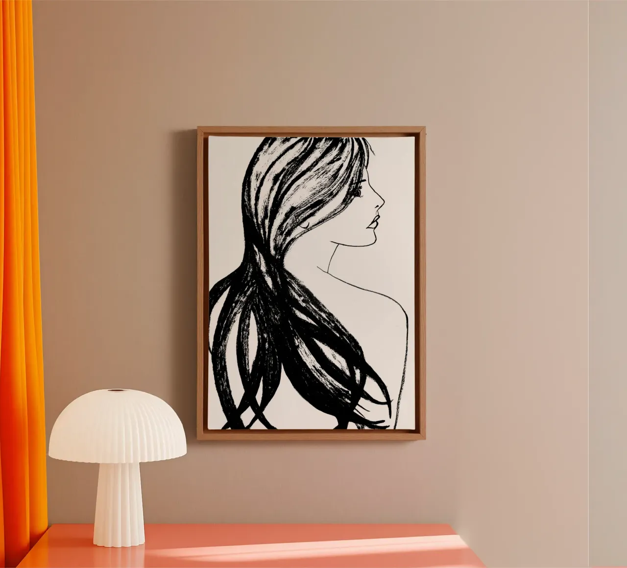 Profiel vrouw canvas van Teresa André