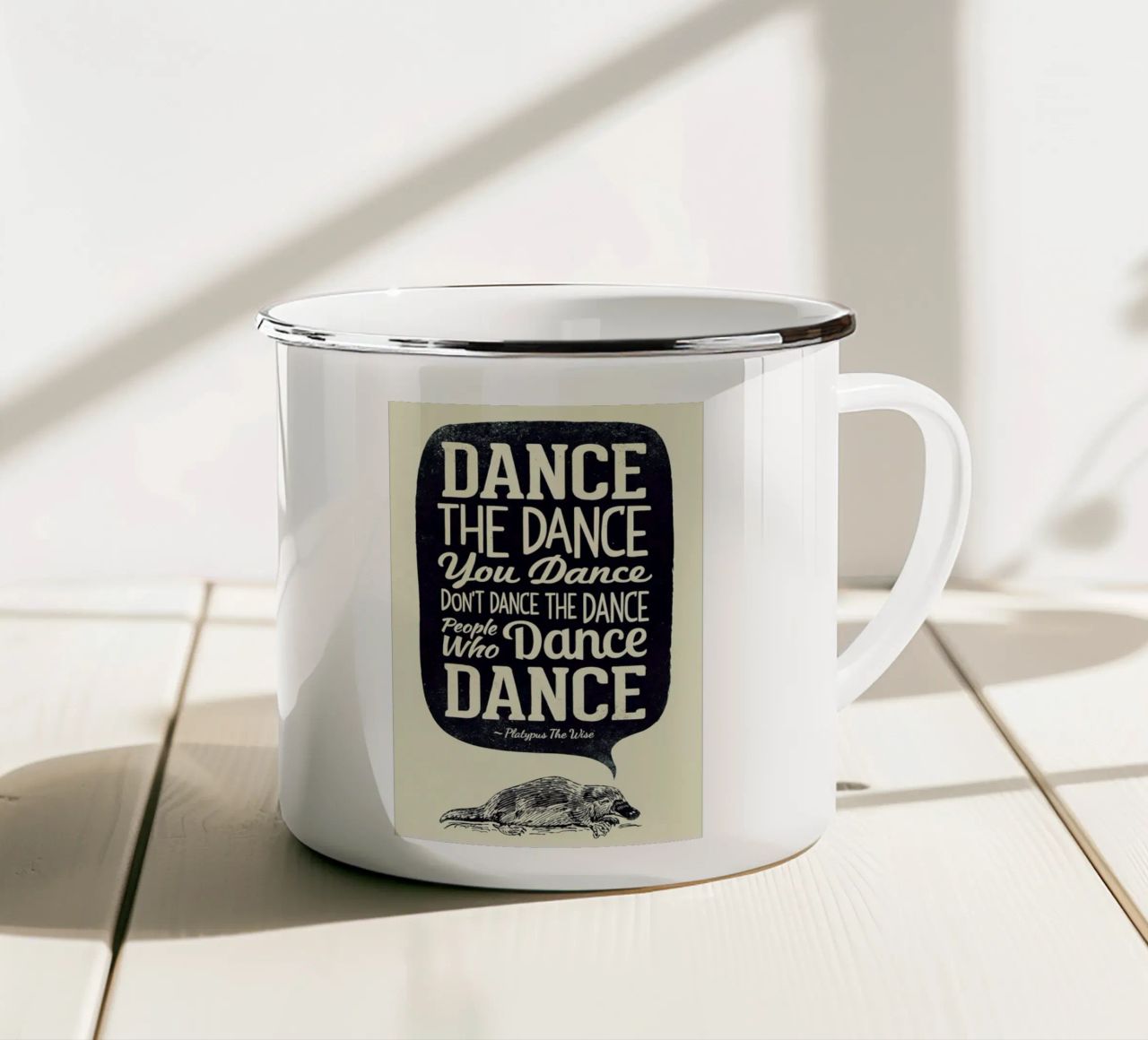 Platypus The Wise Emaille Tasse von Victorsbeard