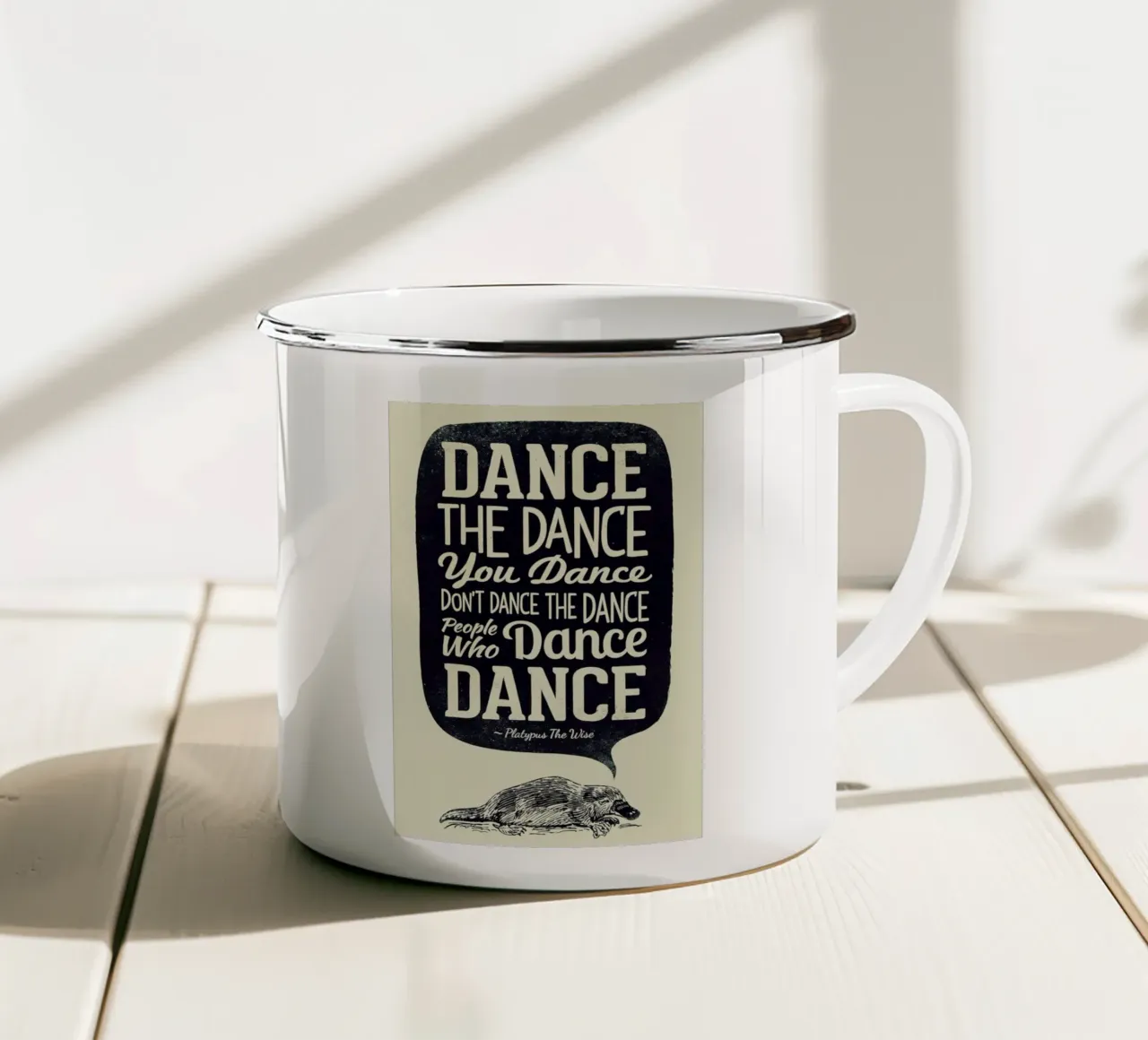 Platypus The Wise Emaille Tasse von Victorsbeard
