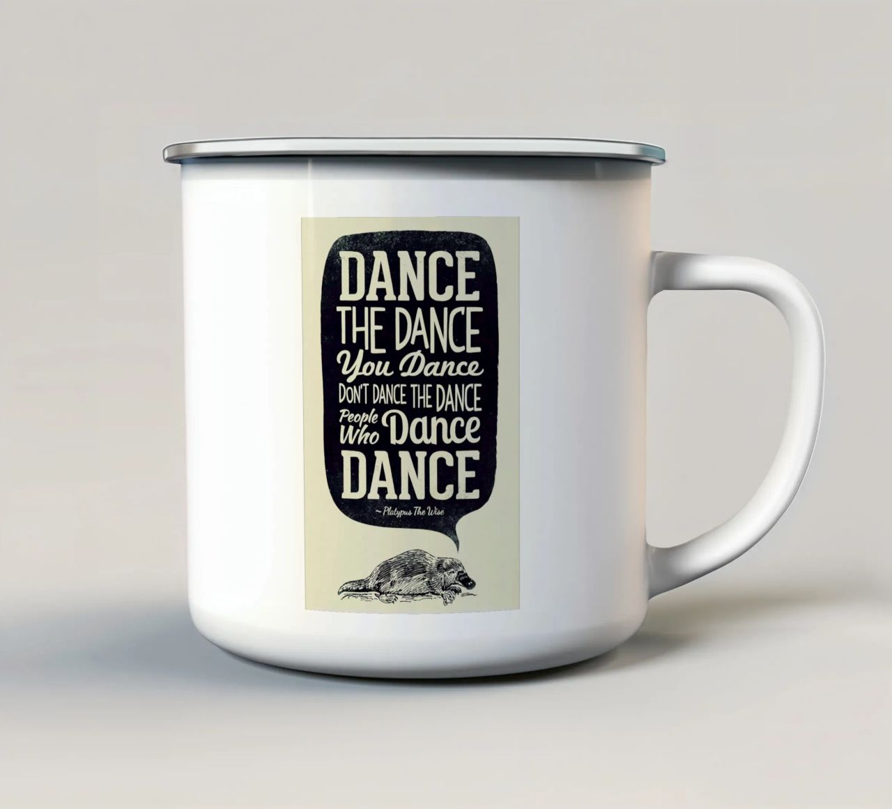 Platypus The Wise Emaille Tasse von Victorsbeard