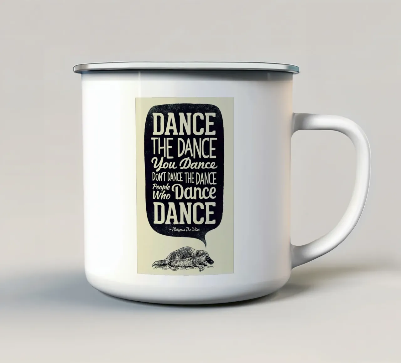 Platypus The Wise Emaille Tasse von Victorsbeard