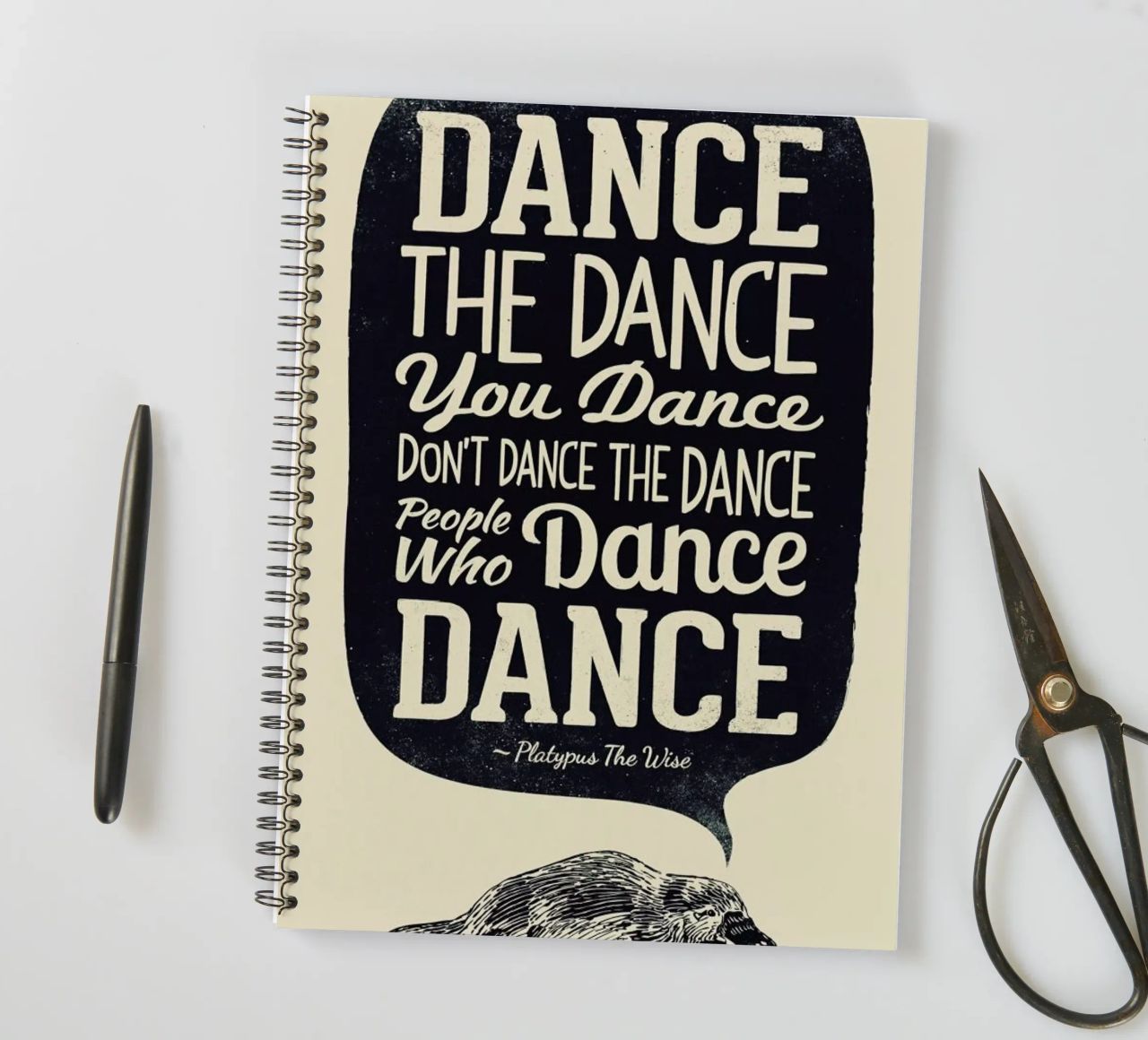 Platypus The Wise spiral notebook by Victorsbeard