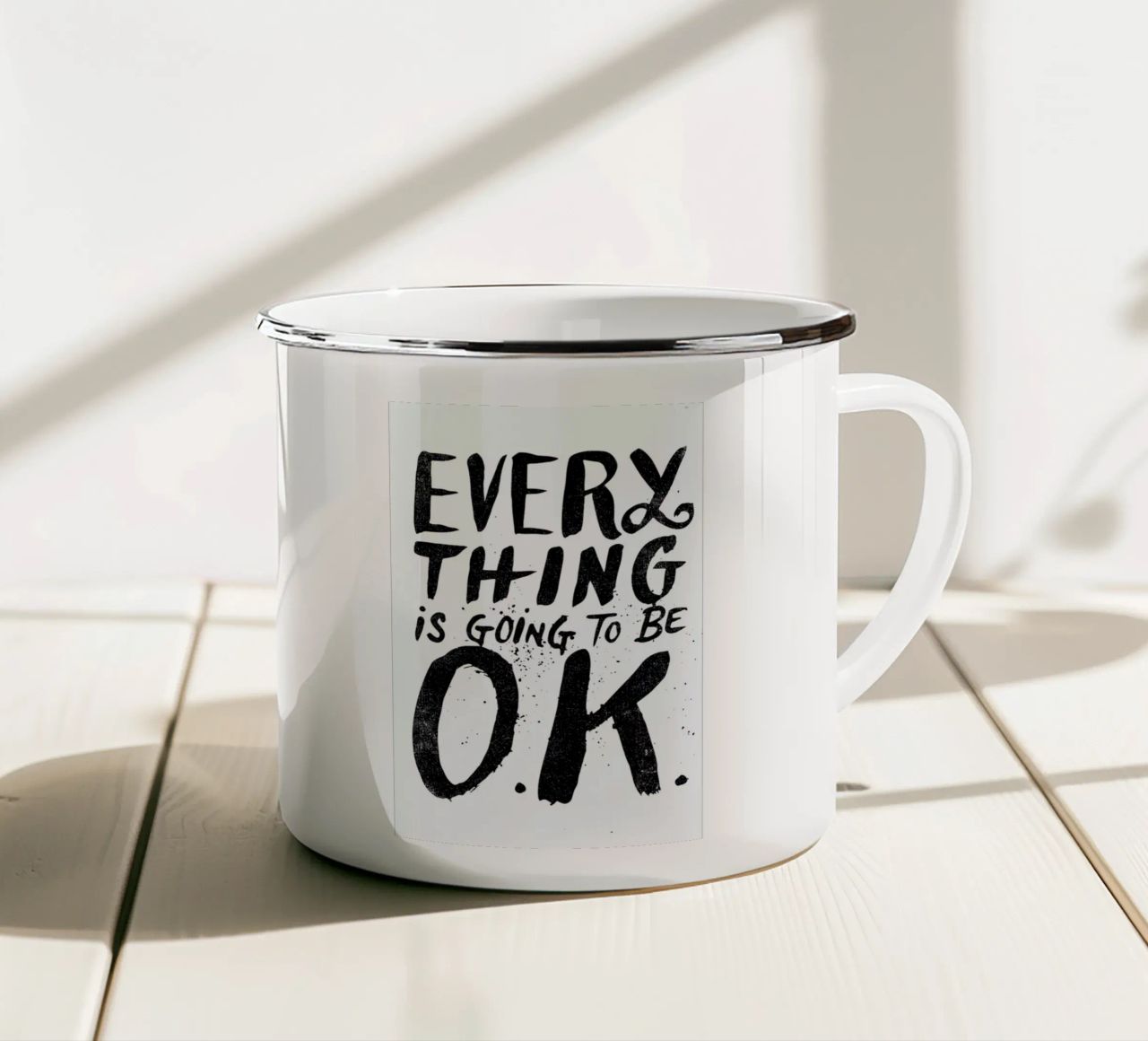 everything is going to be o.k. tazza in smalto da Matthew Taylor Wilson