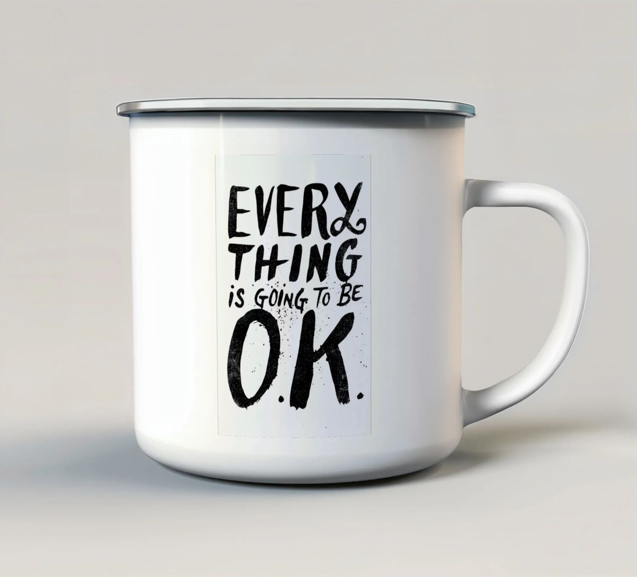everything is going to be o.k. tazza in smalto da Matthew Taylor Wilson