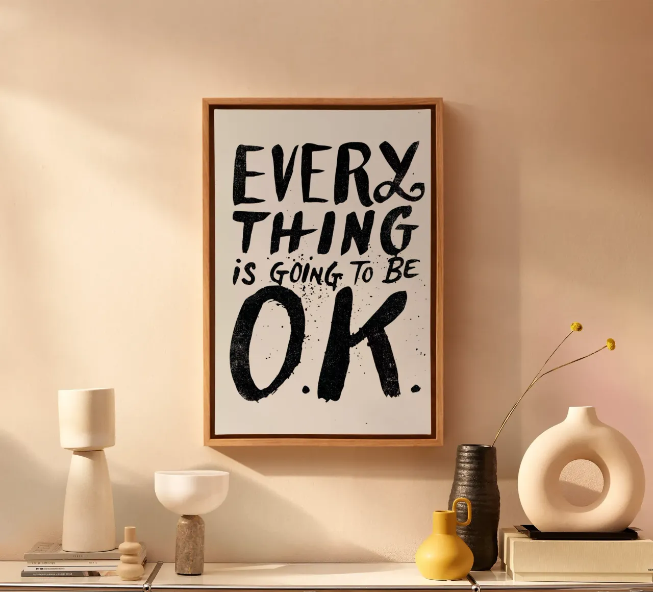 everything is going to be o.k. tela con Cornice a cassetta da Matthew Taylor Wilson