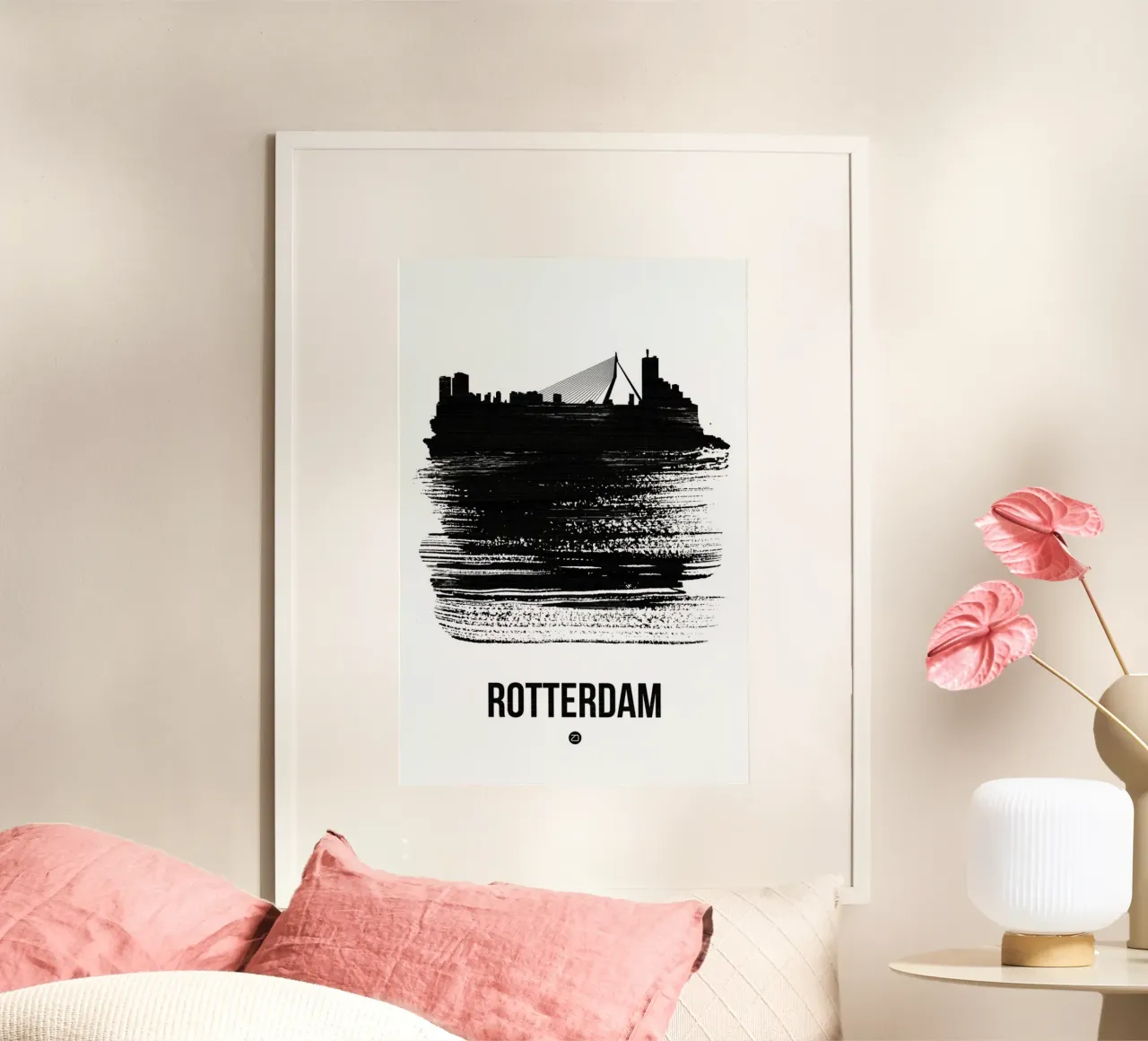 Rotterdam Skyline Brush Stroke carta hahnemühle da Naxart