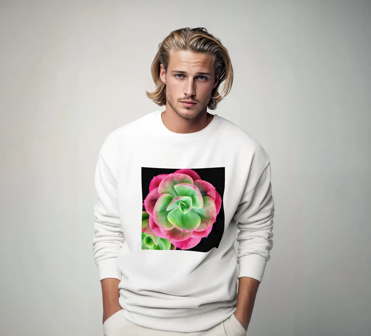 Succulenta rosa e verde felpa da Teresa André