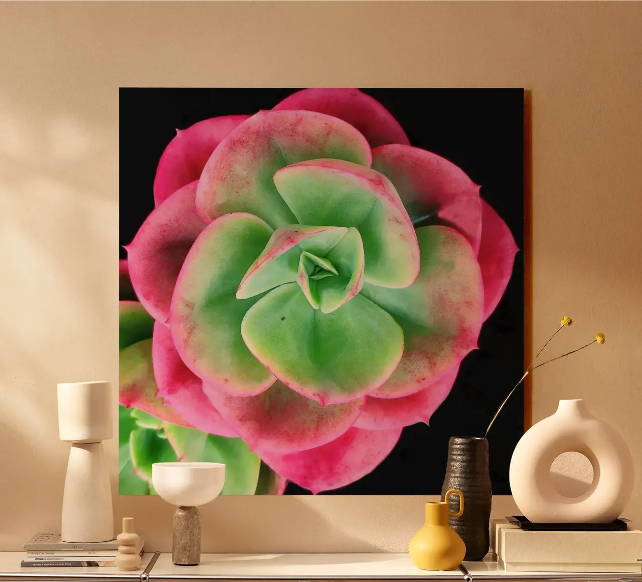 Succulenta rosa e verde plexiglass da Teresa André