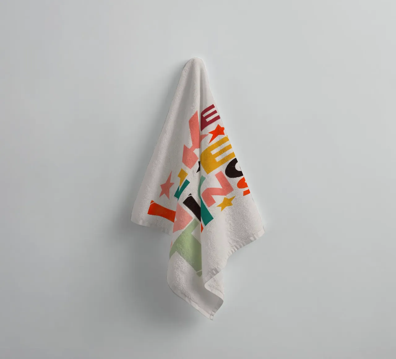 Retro "I Like Nice Things" Typografie Kunstdruk badhanddoek van showmemars