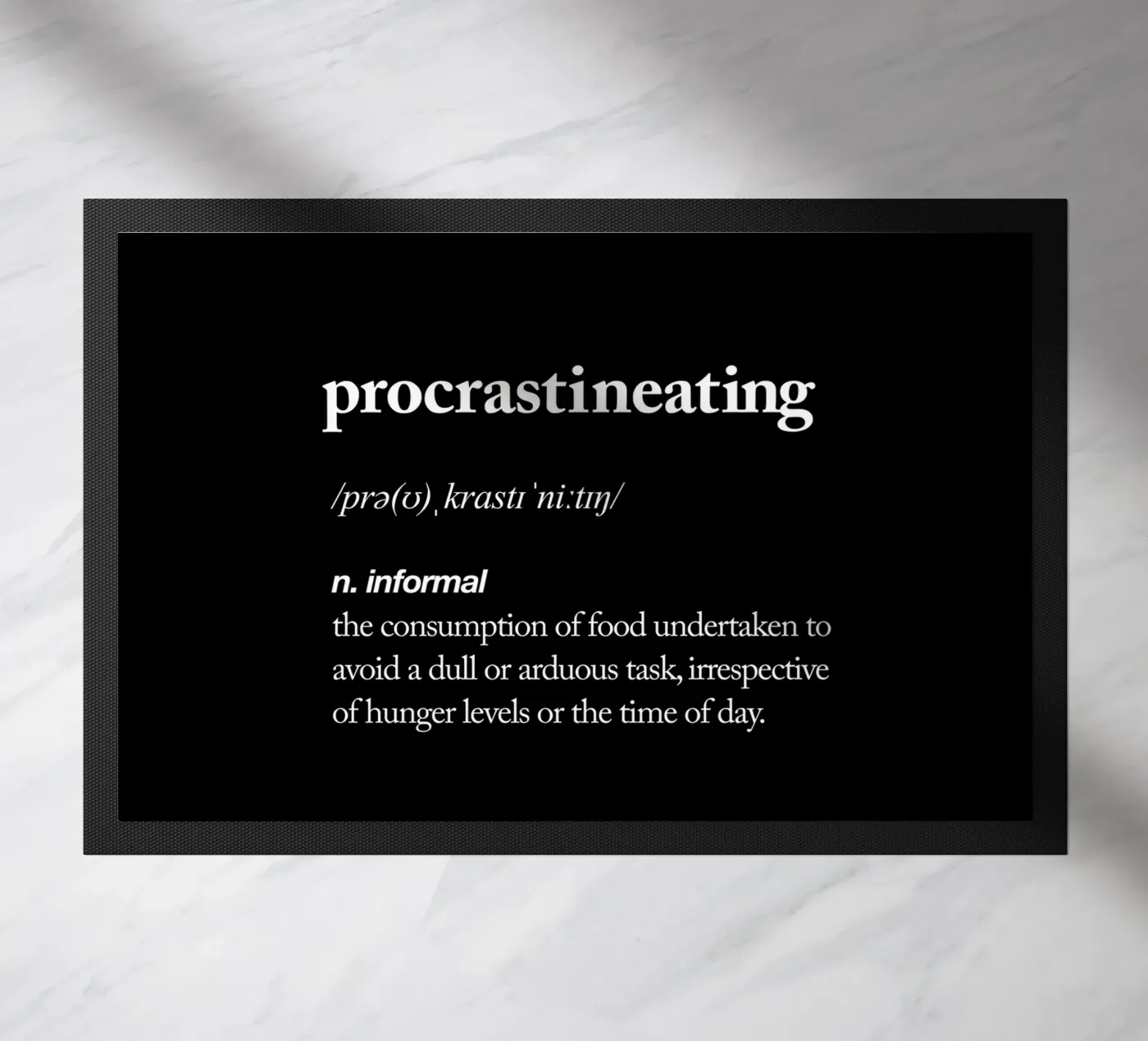 Procrastineating doormat by THE MOTIVATED TYPE