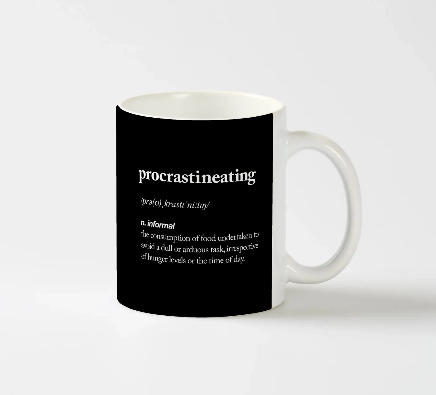 Procrastineating ceramic mug by THE MOTIVATED TYPE
