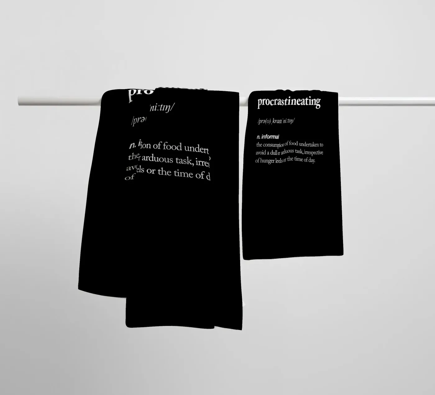 Procrastineating towel by THE MOTIVATED TYPE