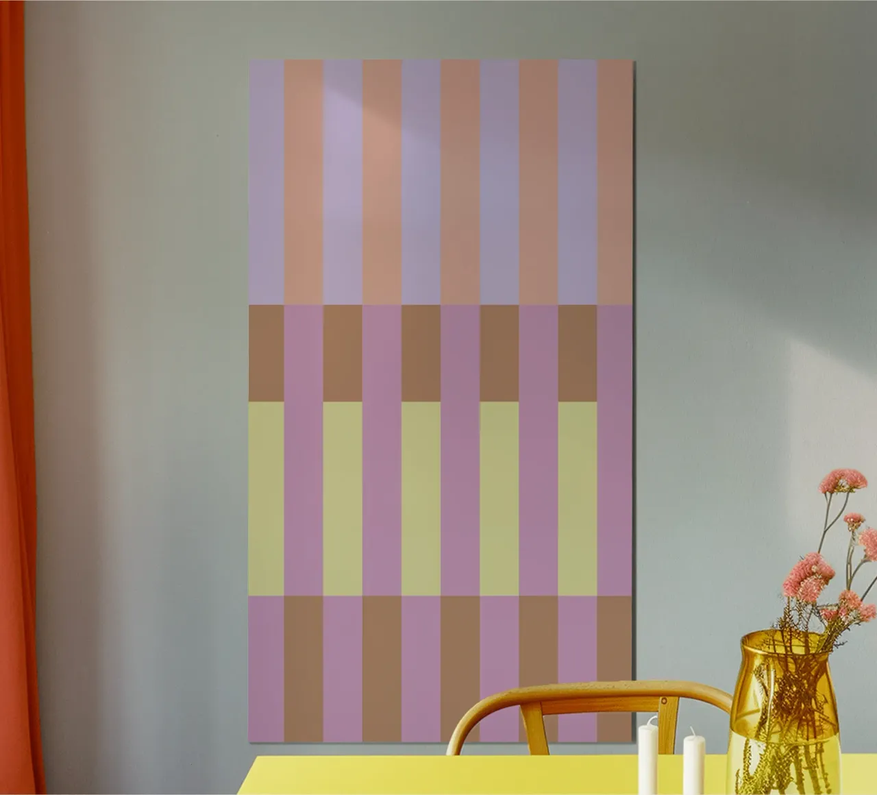 Tile Stripes Apricot Yellow poster da Studio ROSAGRAU