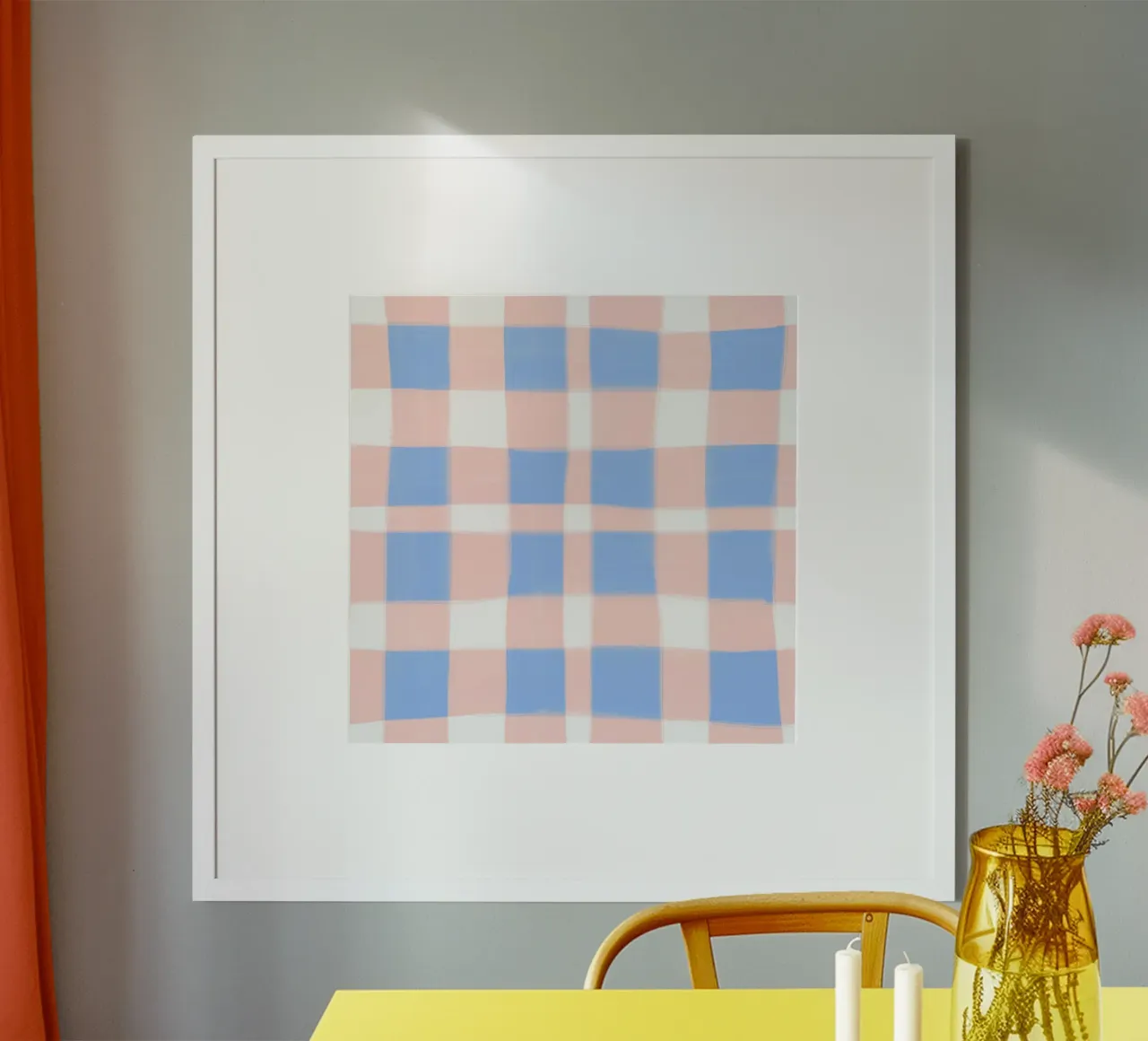 Summer Check poster con telaio in legno da Studio ROSAGRAU