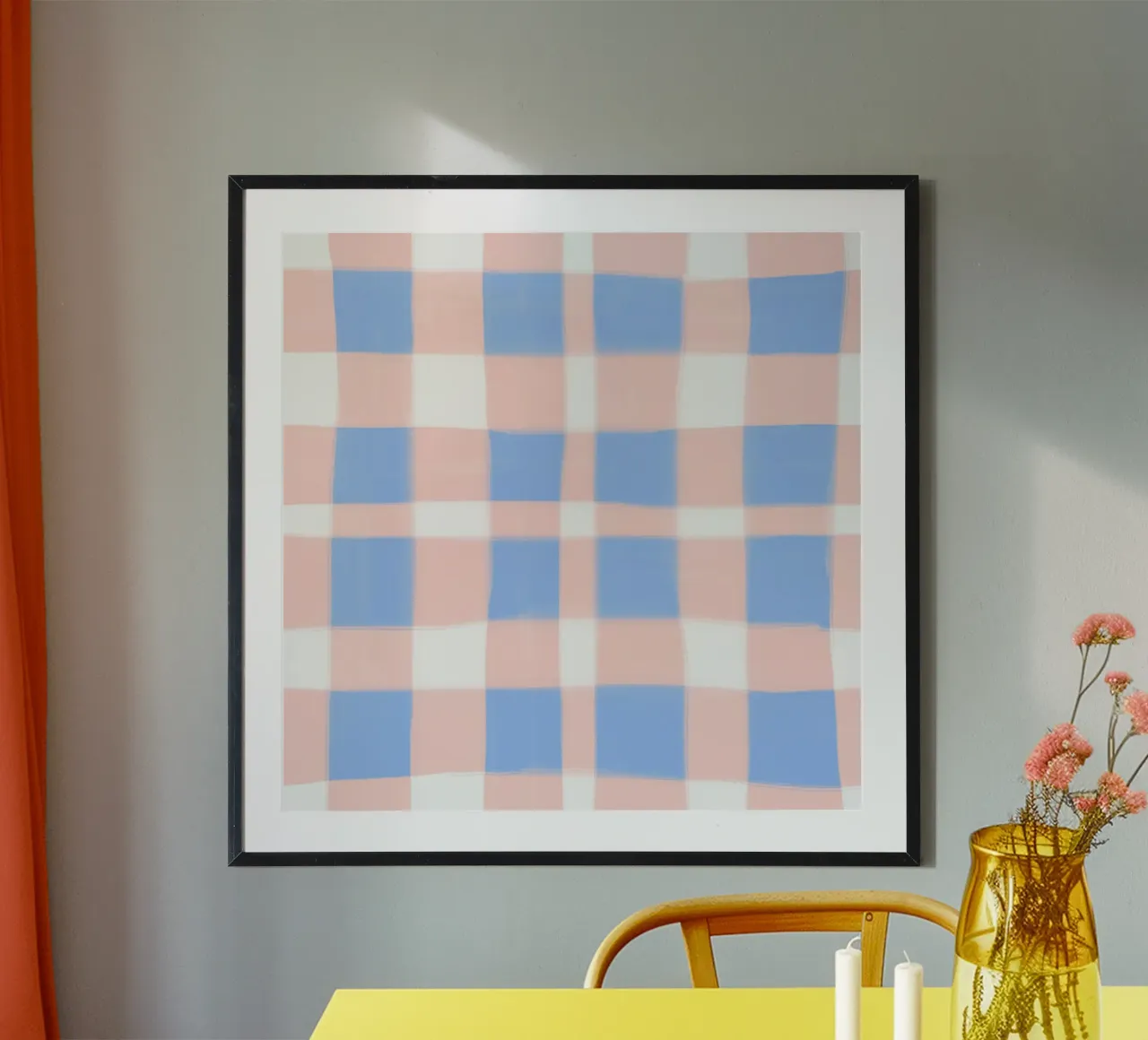 Summer Check poster con telaio in legno da Studio ROSAGRAU