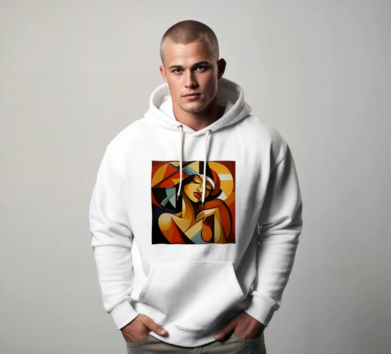 Cubismo Donna cubana felpa con cappuccio da Artful Muse
