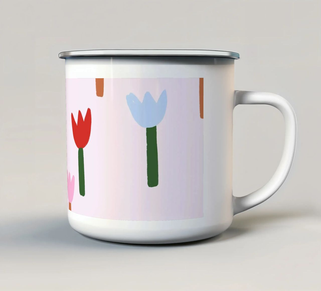 Tulip Blumen Wiese tazza in smalto da Studio ROSAGRAU