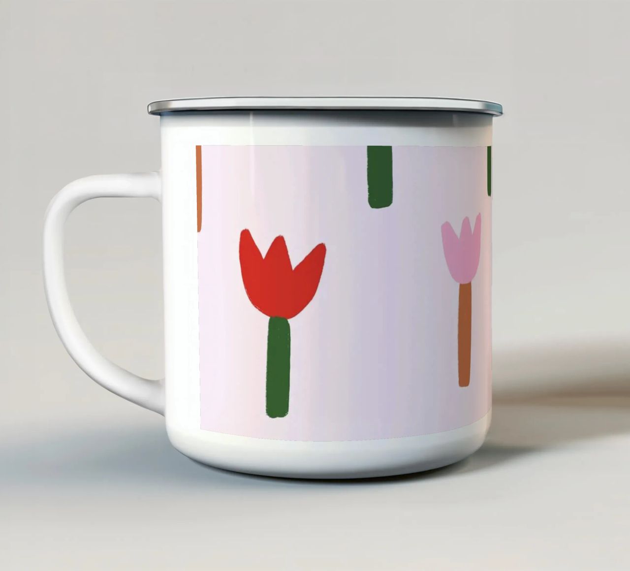 Tulip Blumen Wiese tazza in smalto da Studio ROSAGRAU