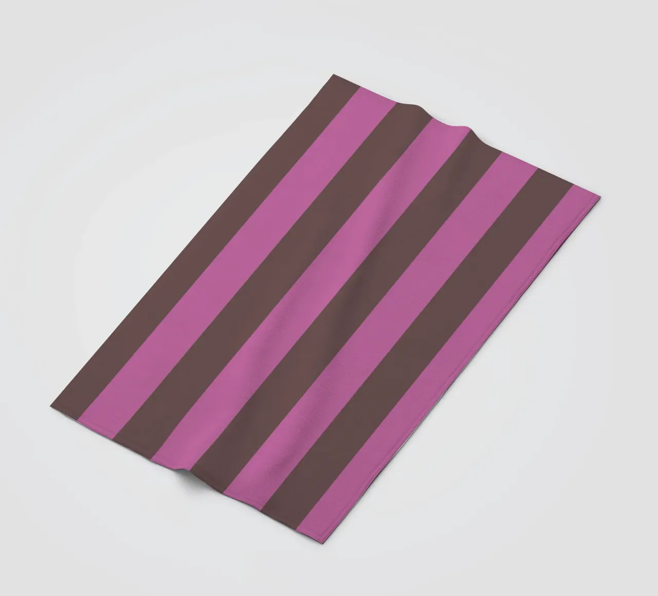 Stripe Collection Brown Berry fleece blanket by Studio ROSAGRAU