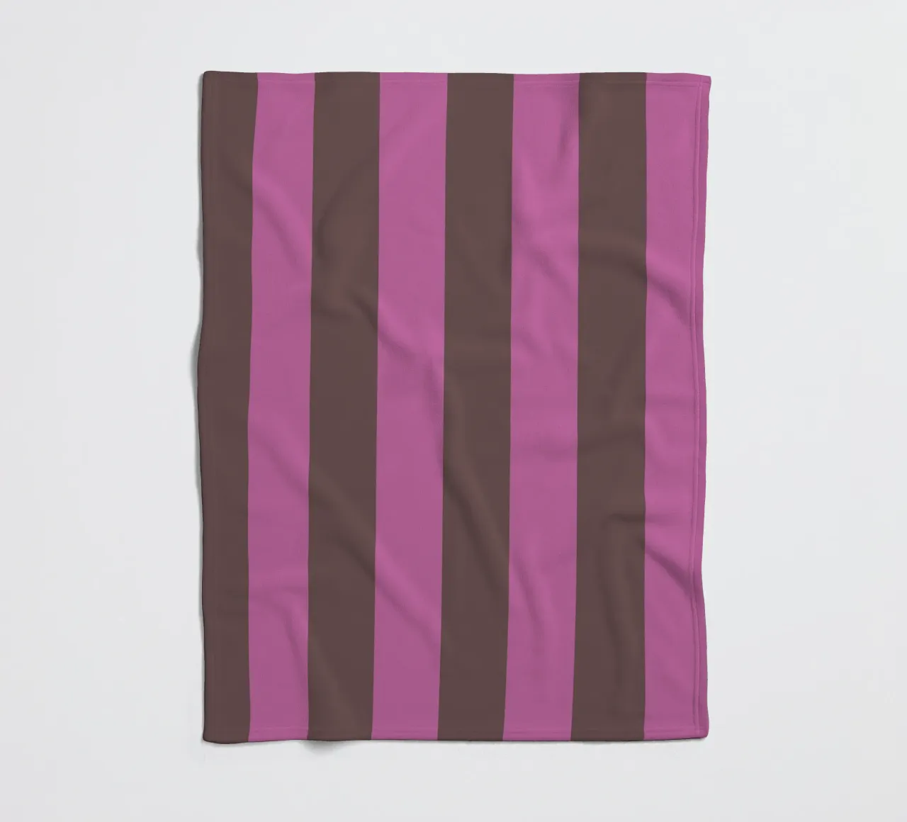 Stripe Collection Brown Berry fleece blanket by Studio ROSAGRAU