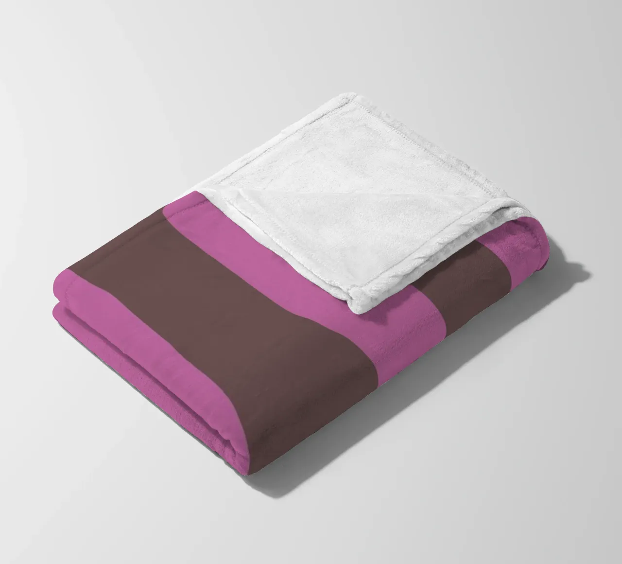 Stripe Collection Brown Berry fleece blanket by Studio ROSAGRAU