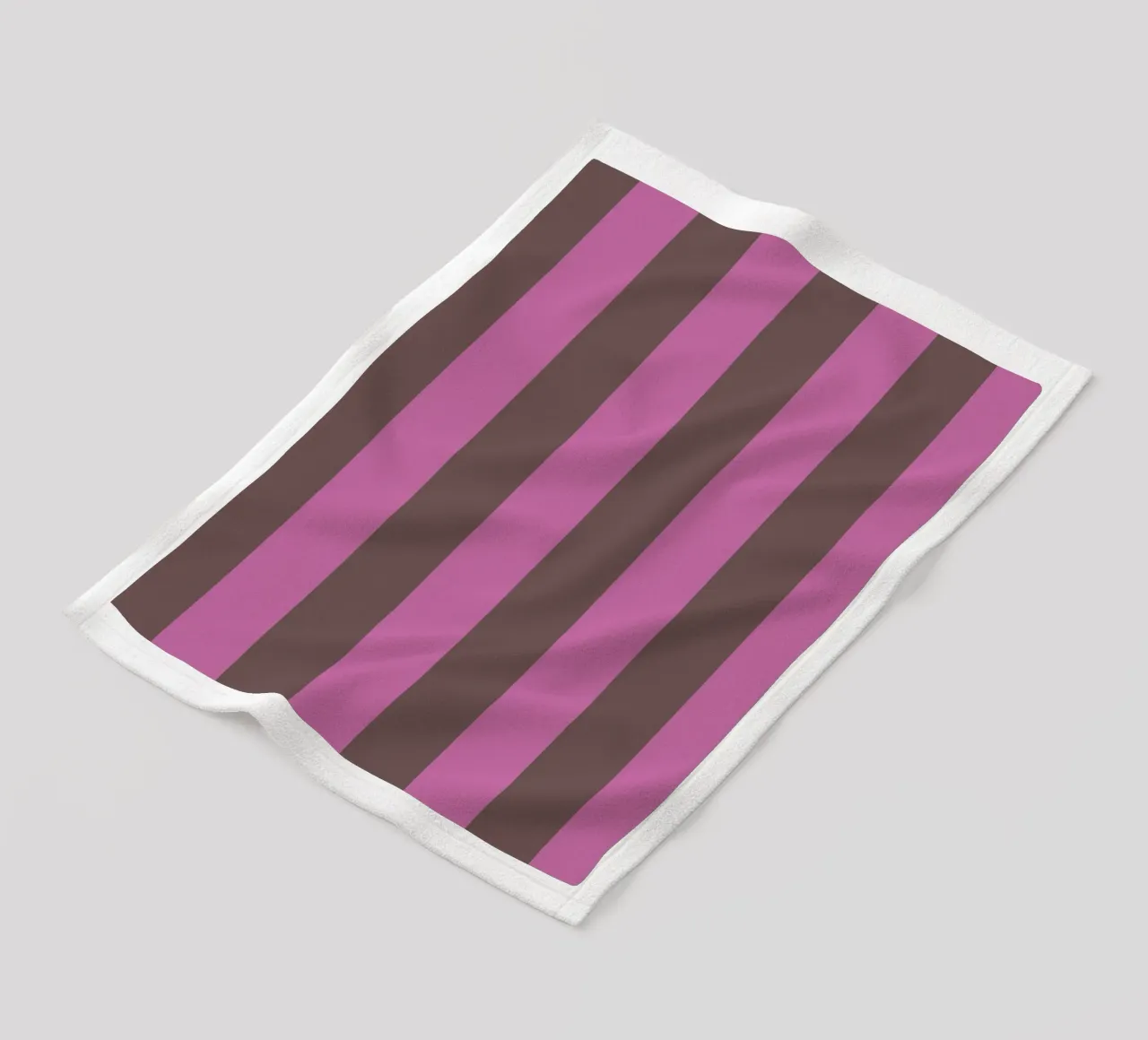 Stripe Collection Brown Berry fleece blanket by Studio ROSAGRAU