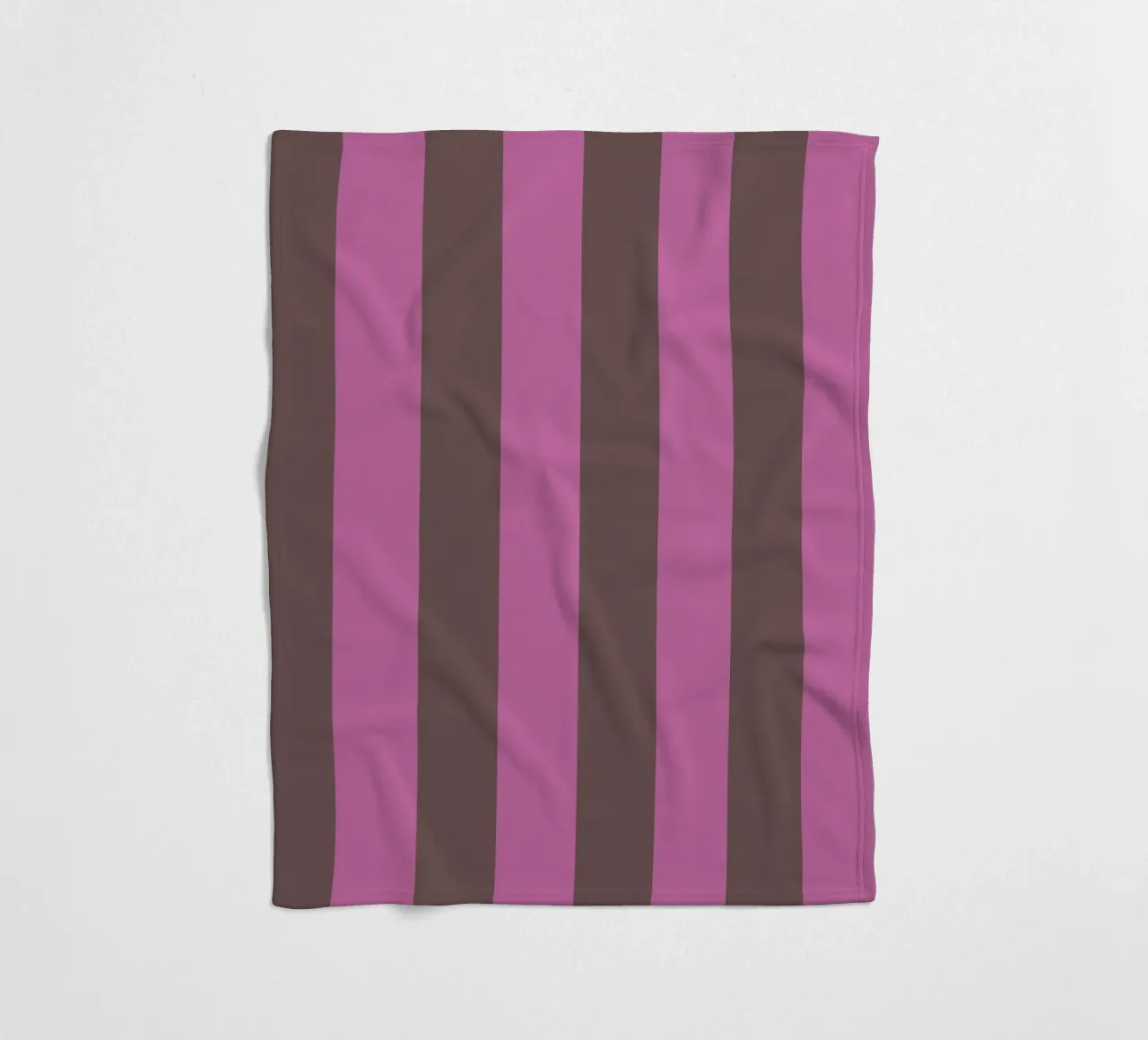 Stripe Collection Brown Berry fleece blanket by Studio ROSAGRAU