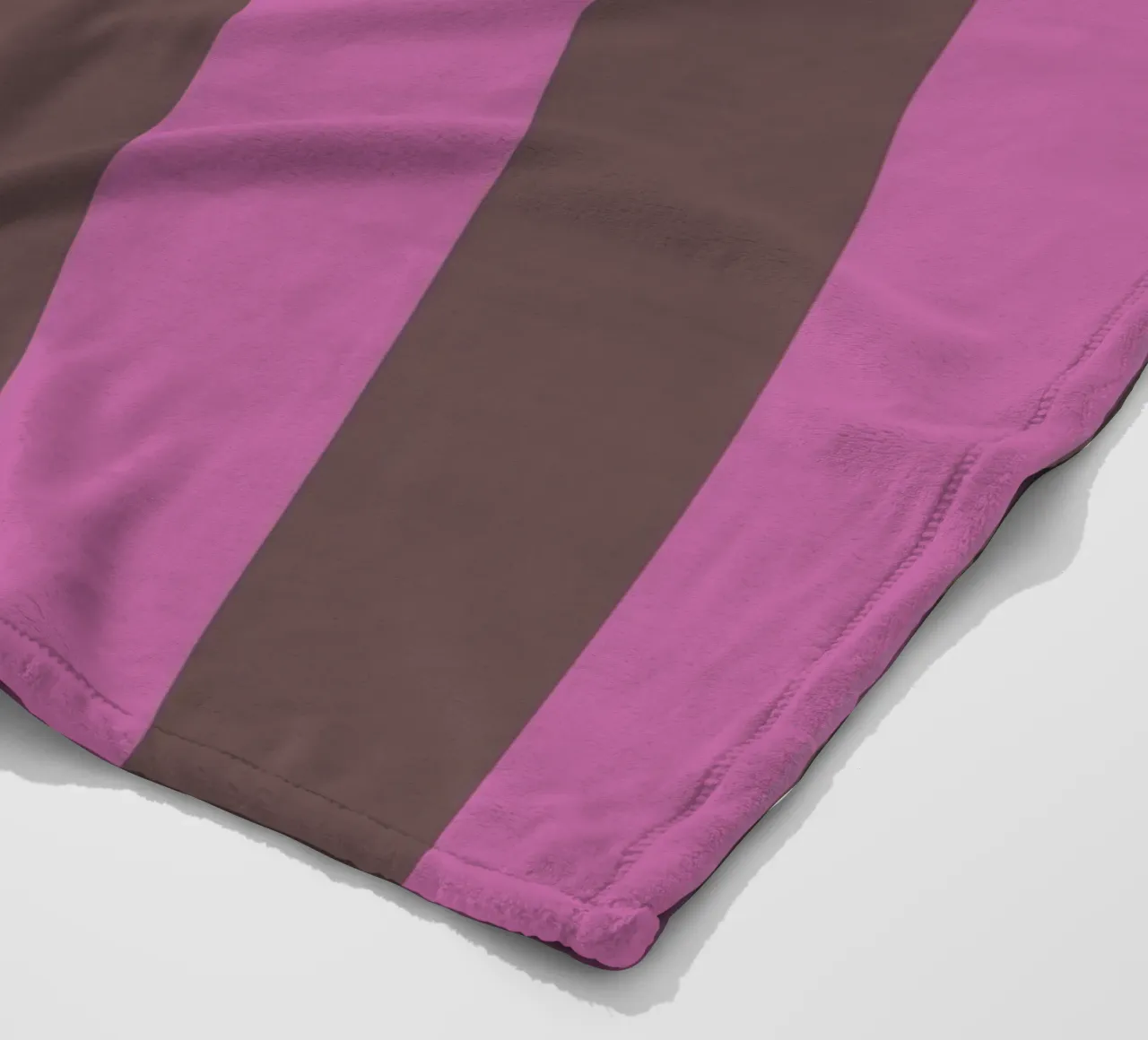 Stripe Collection Brown Berry fleece blanket by Studio ROSAGRAU