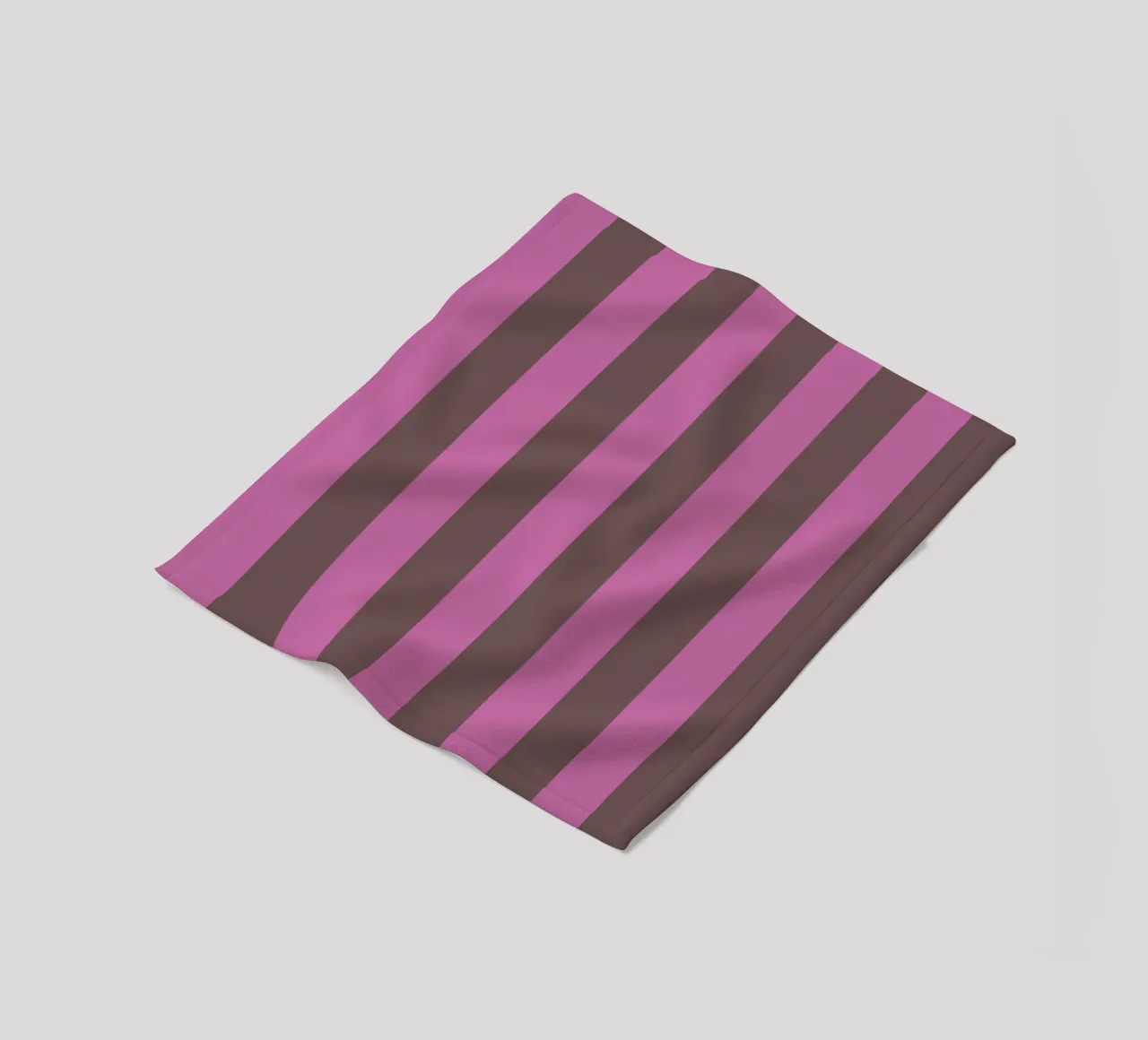 Stripe Collection Brown Berry fleece blanket by Studio ROSAGRAU