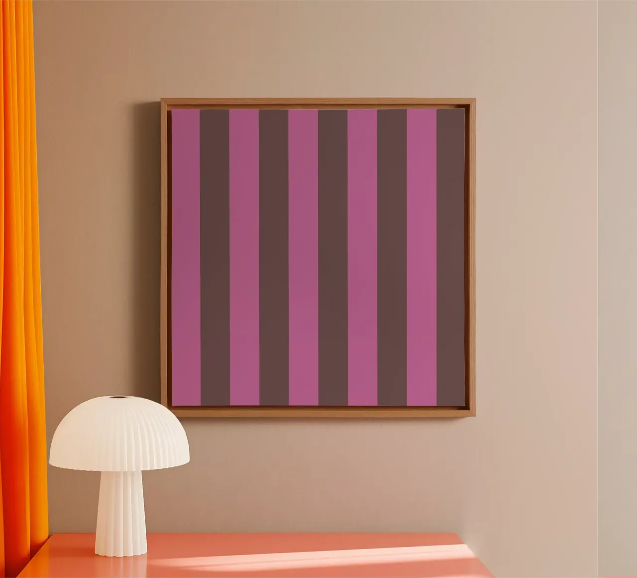 Stripe Collection Brown Berry tela con Cornice a cassetta da Studio ROSAGRAU