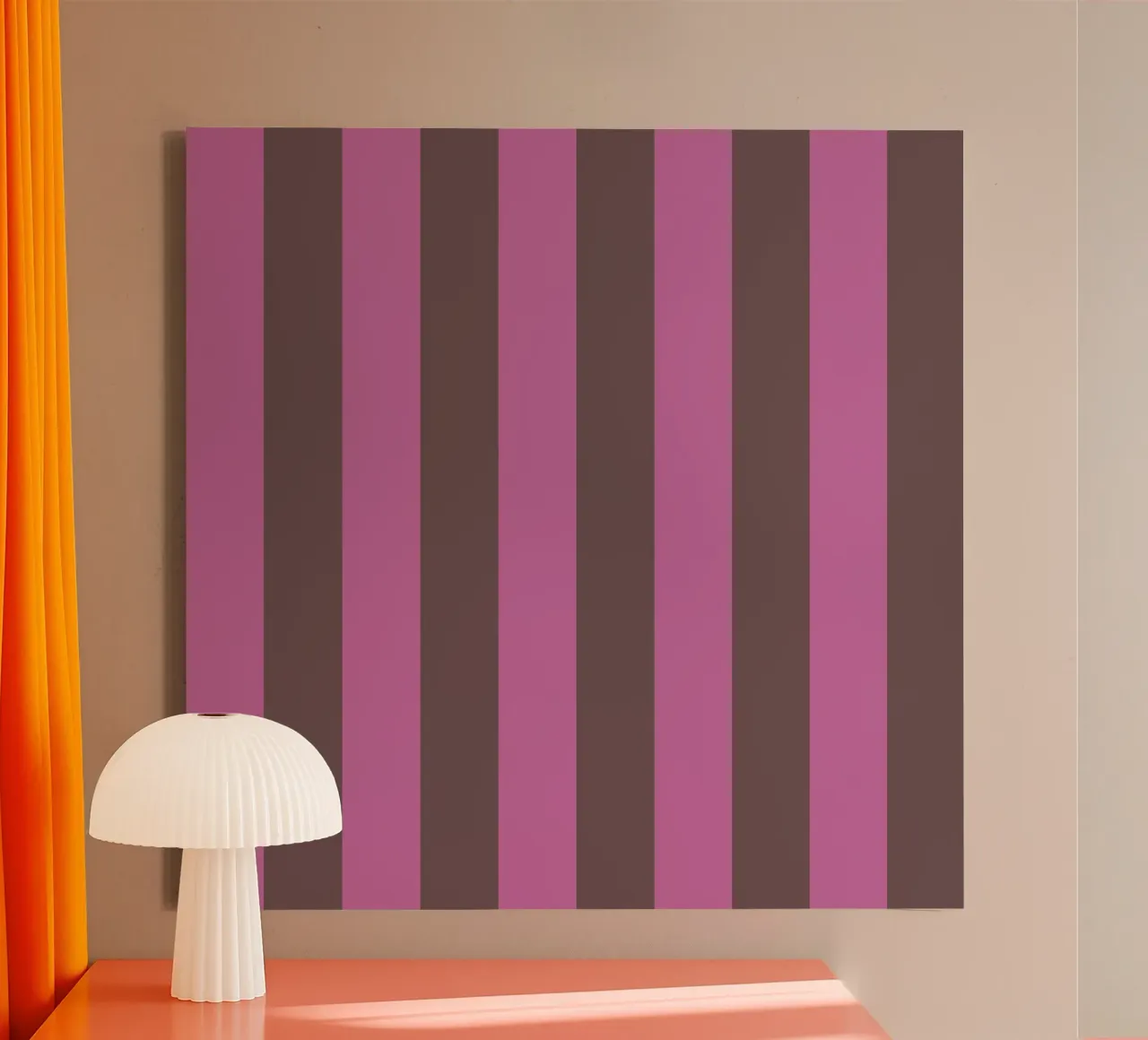 Stripe Collection Brown Berry tela con Cornice a cassetta da Studio ROSAGRAU