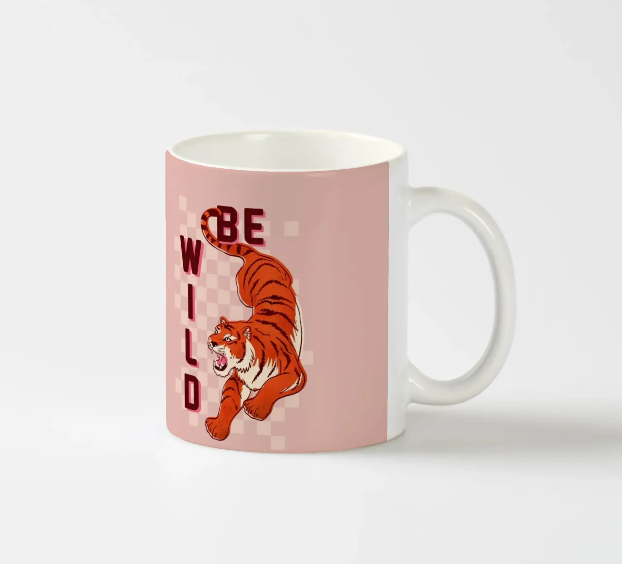 Retro "Be Wild" Tiger Art Print tazza in ceramica da showmemars