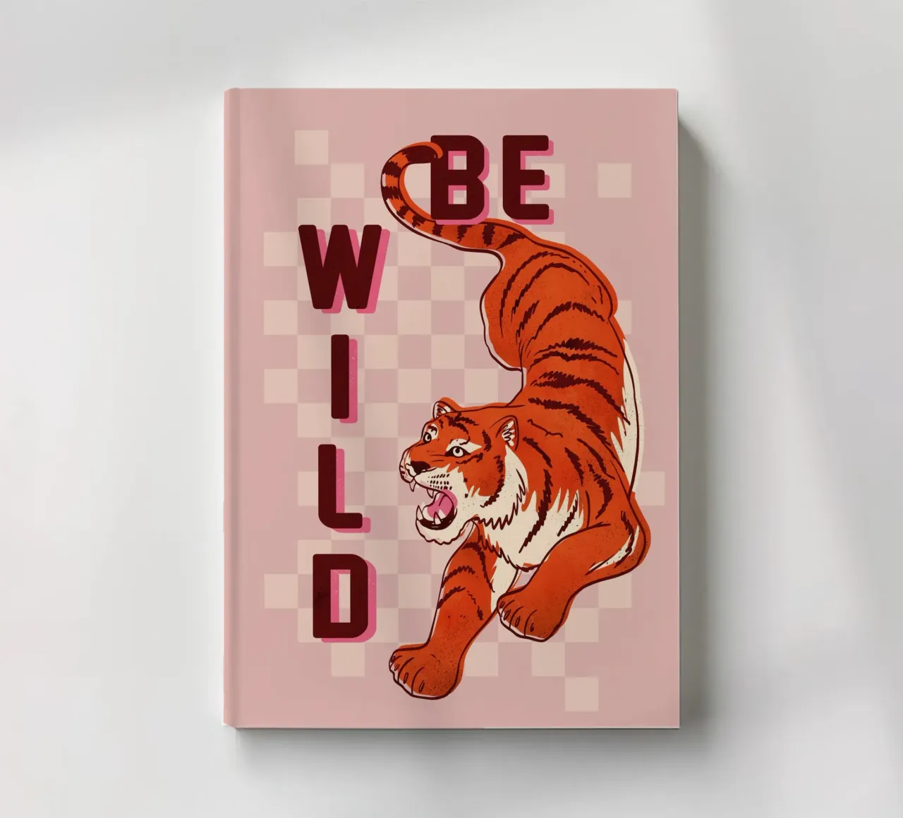 Retro "Be Wild" Tiger Art Print notebook by showmemars