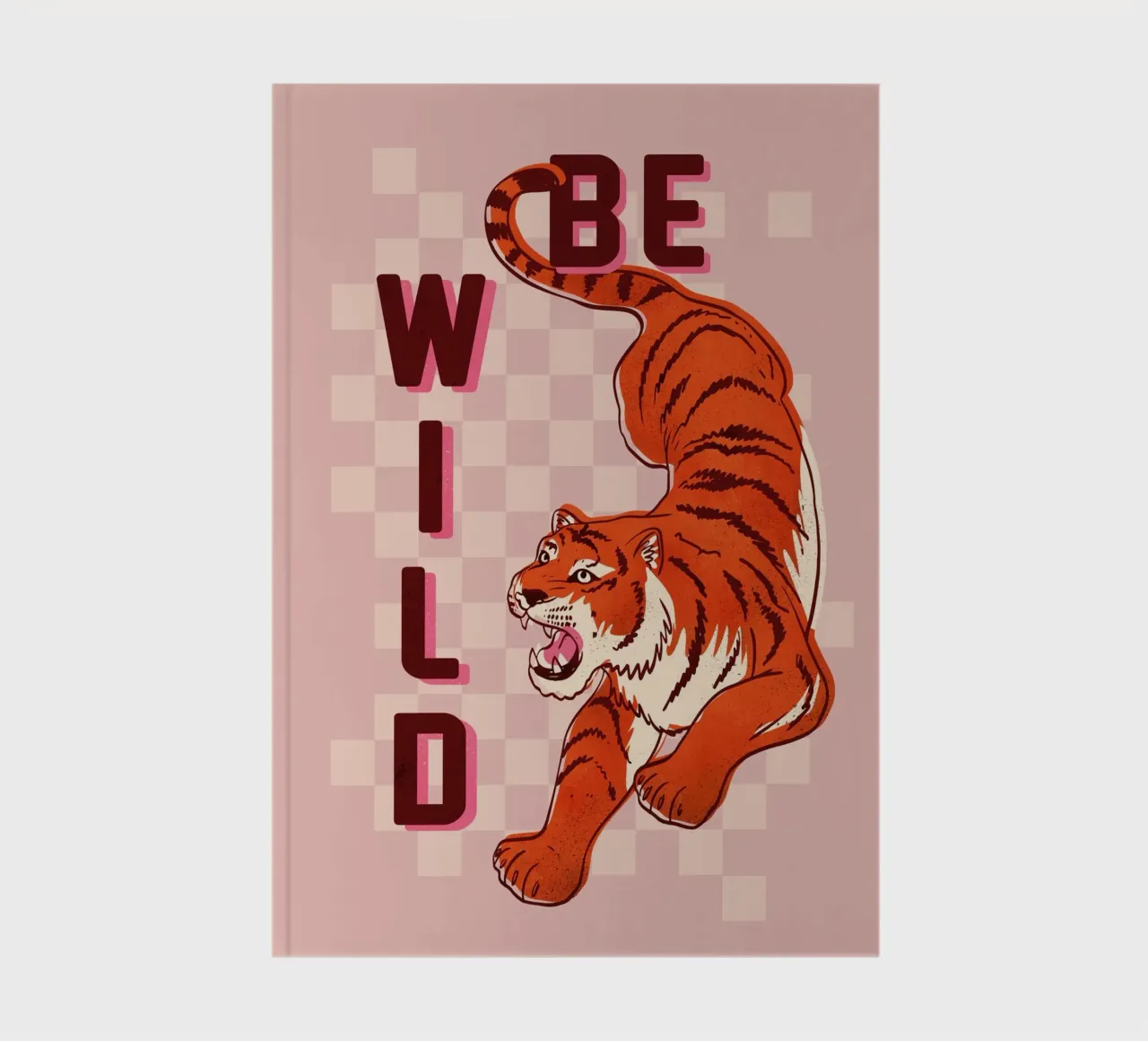 Retro "Be Wild" Tiger Art Print notebook by showmemars