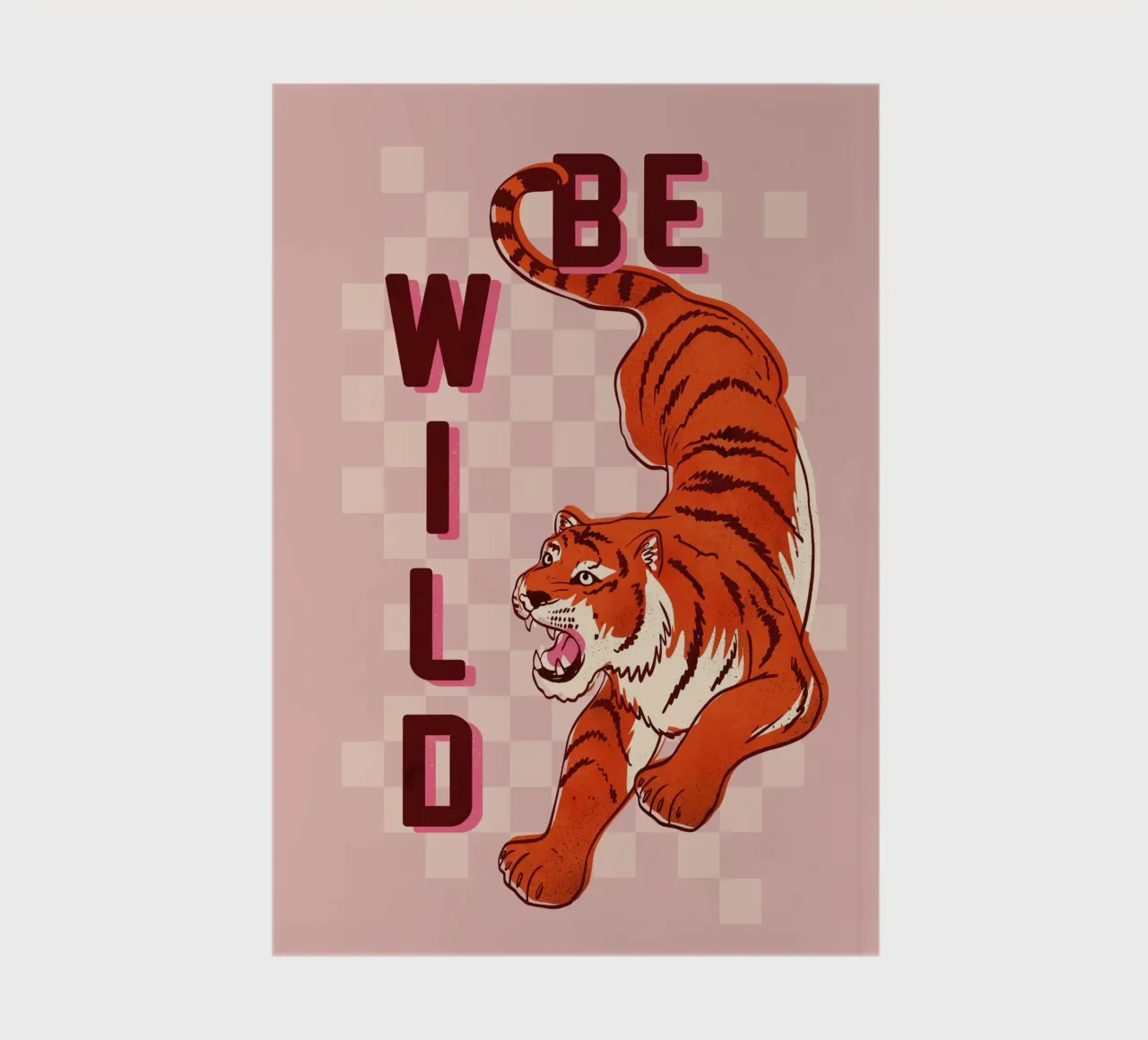 Retro "Be Wild" Tiger Art Print notebook by showmemars