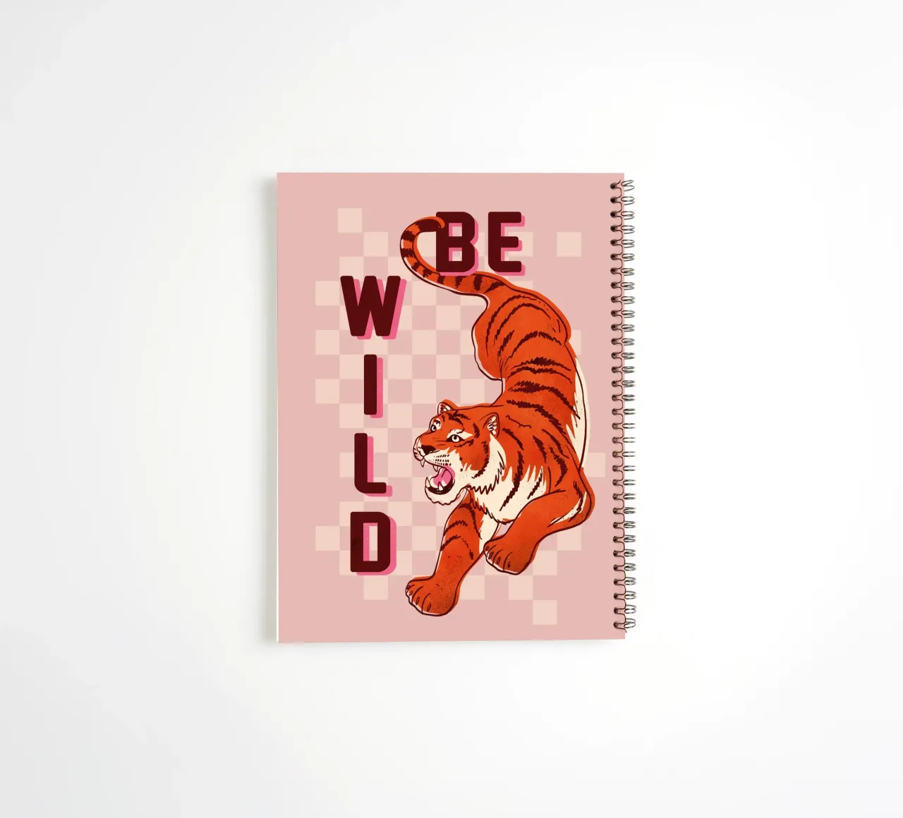 Retro "Be Wild" Tiger Art Print spiral notebook by showmemars