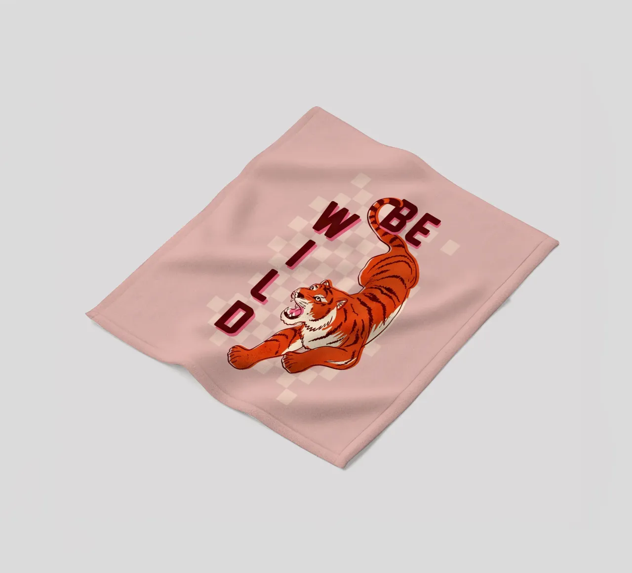 Retro "Be Wild" Tiger Art Print coperta in pile da showmemars