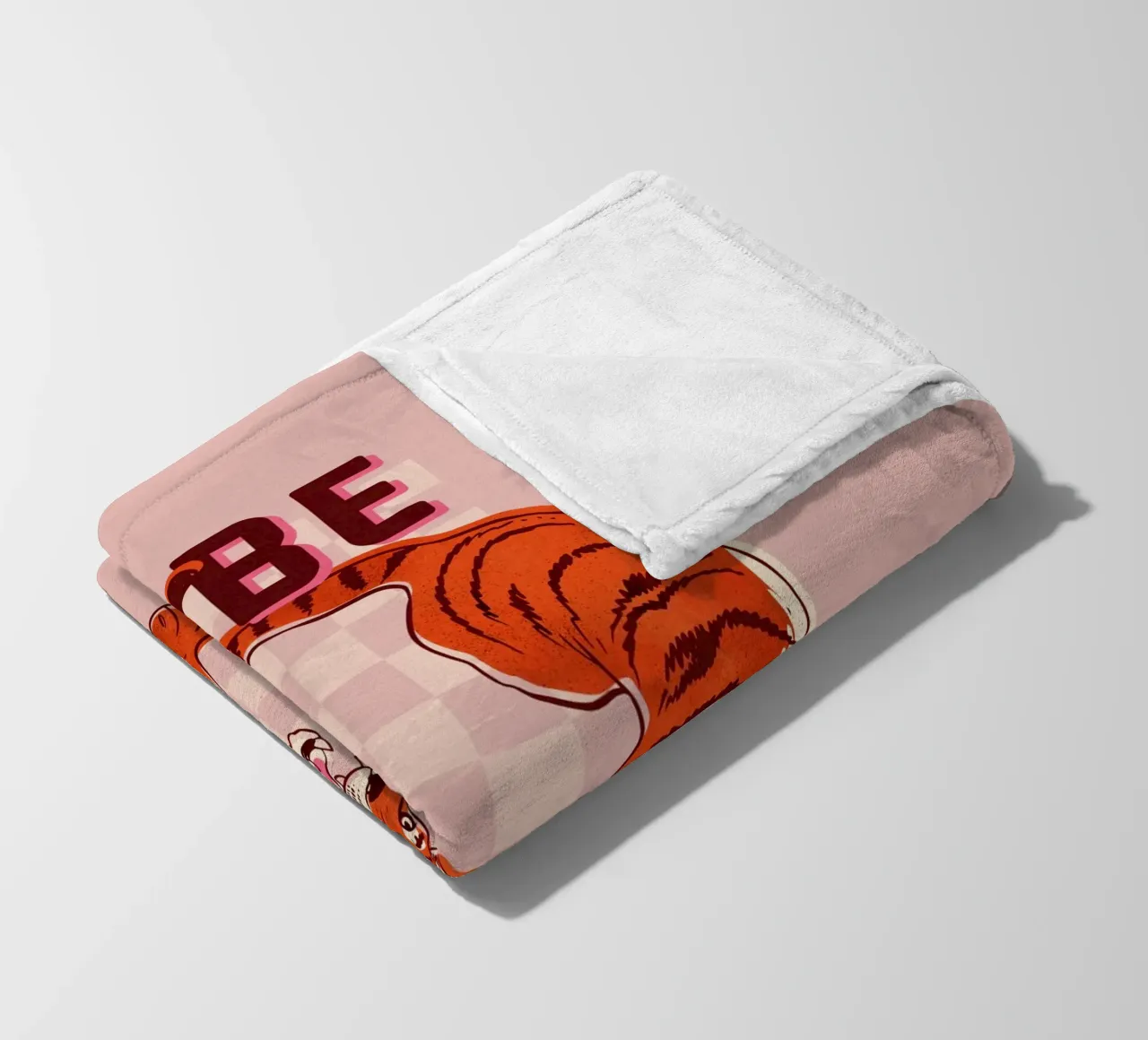 Retro "Be Wild" Tiger Art Print coperta in pile da showmemars
