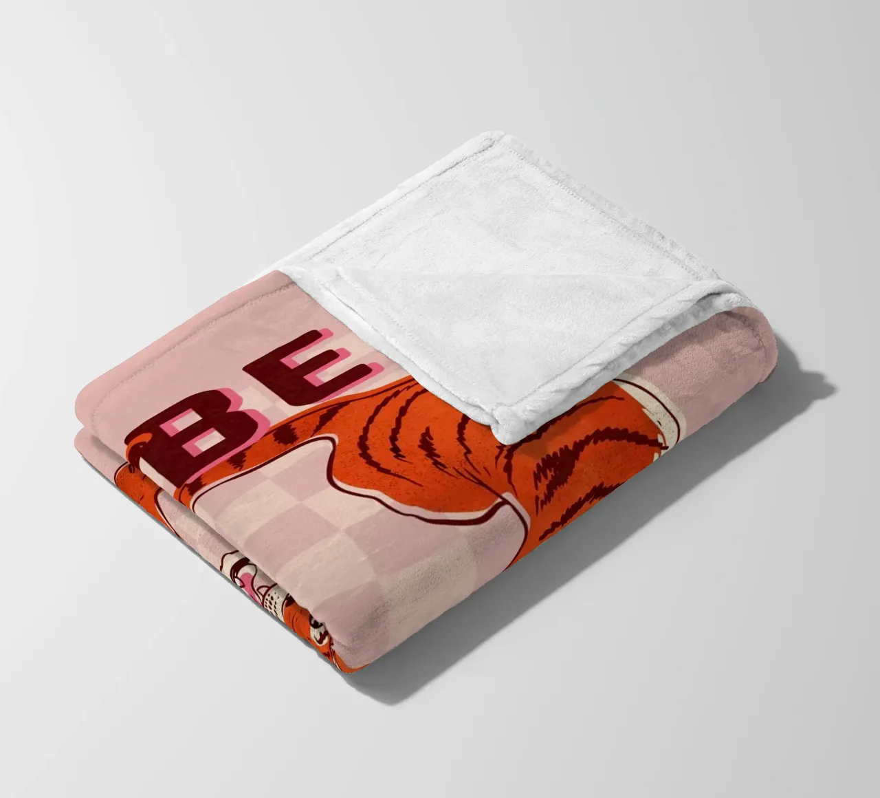 Retro "Be Wild" Tiger Art Print coperta in pile da showmemars