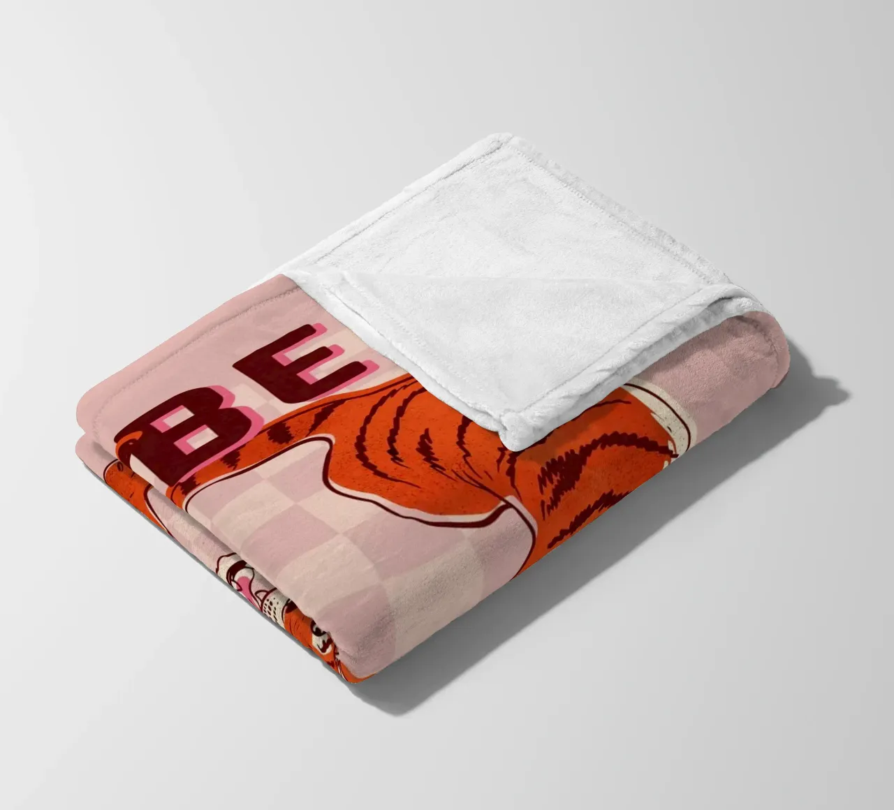 Retro "Be Wild" Tiger Art Print coperta in pile da showmemars