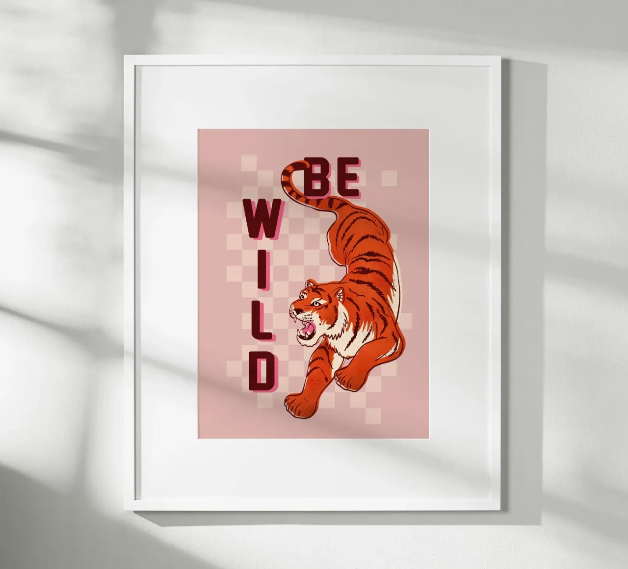 Retro "Be Wild" Tiger Art Print carta hahnemühle da showmemars