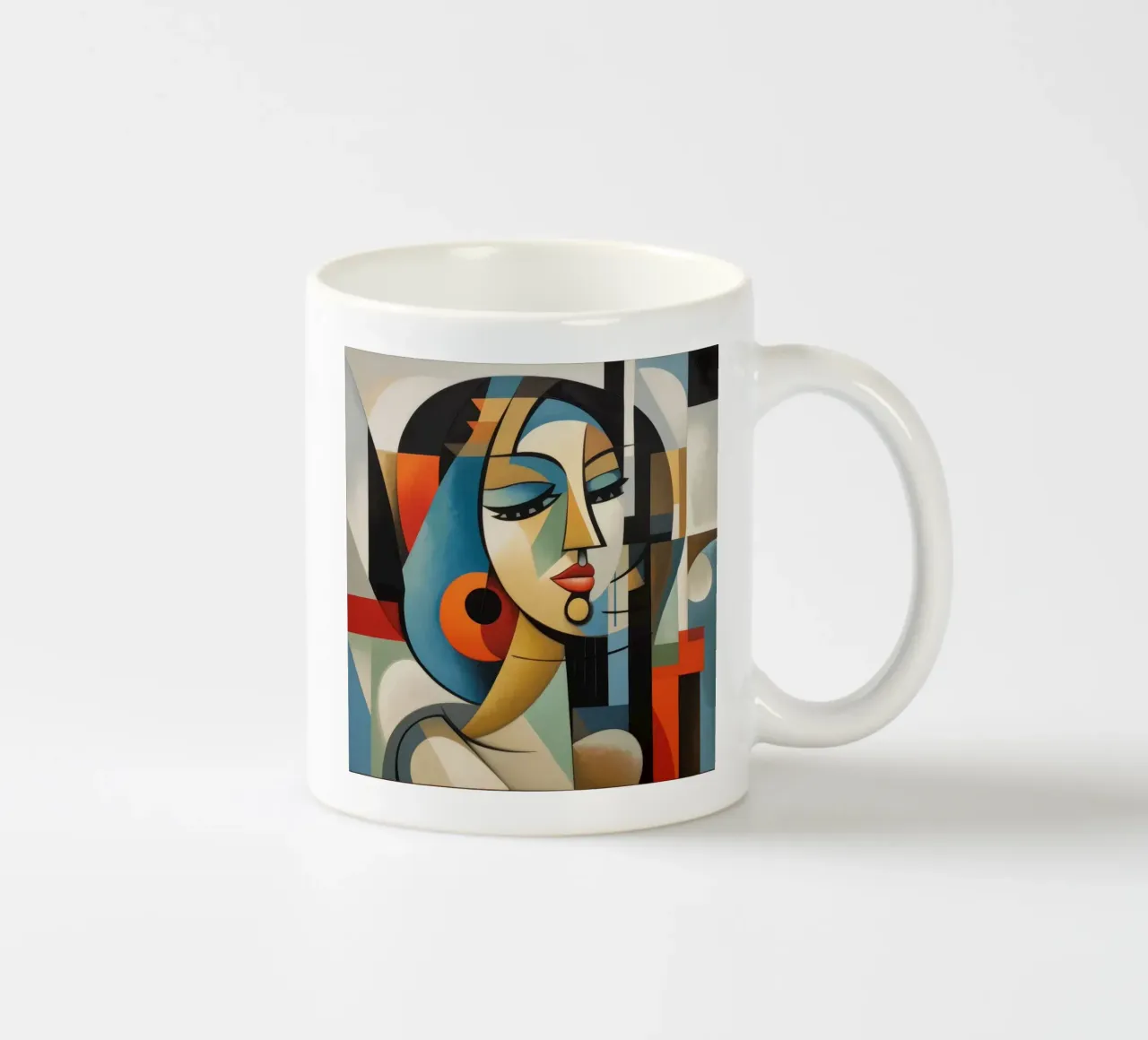 Cubismo Donna cubana tazza in ceramica da Artful Muse