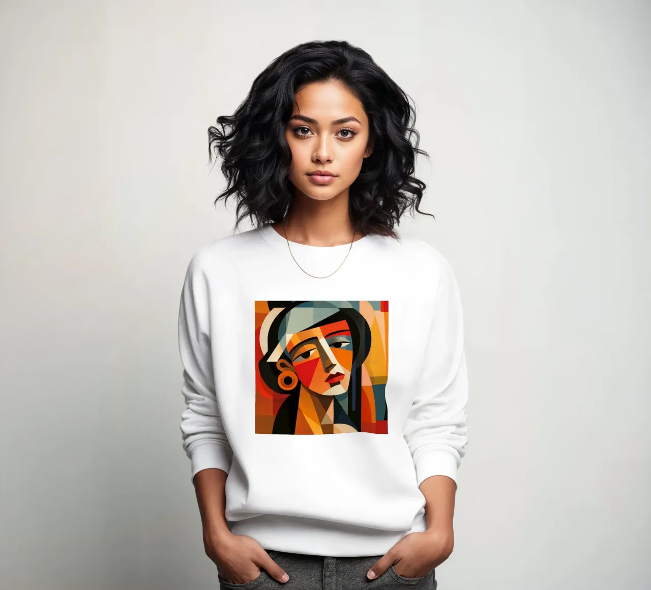 Cubismo Donna ecuadoriana felpa da Artful Muse